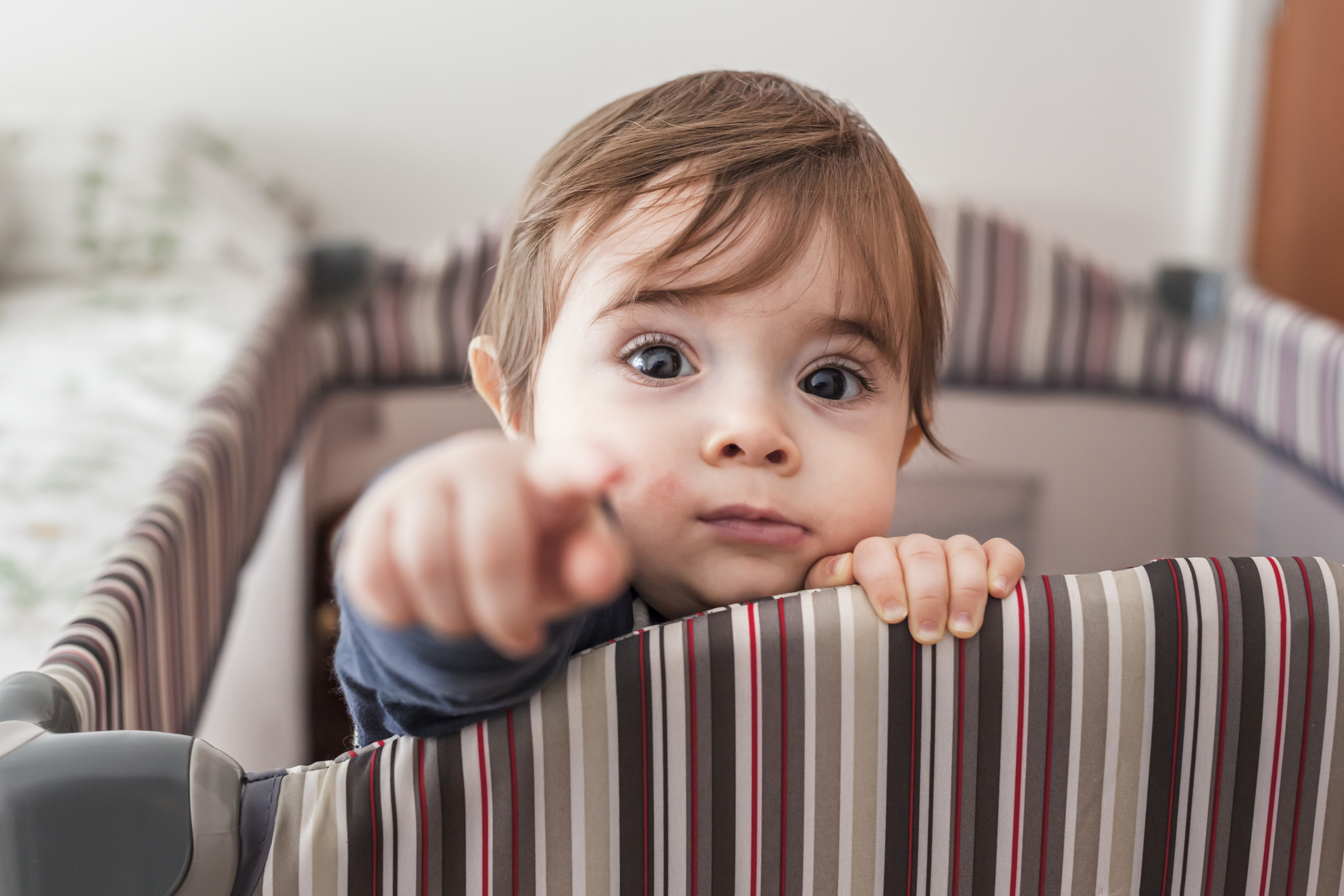 Baby pointing to the camera
