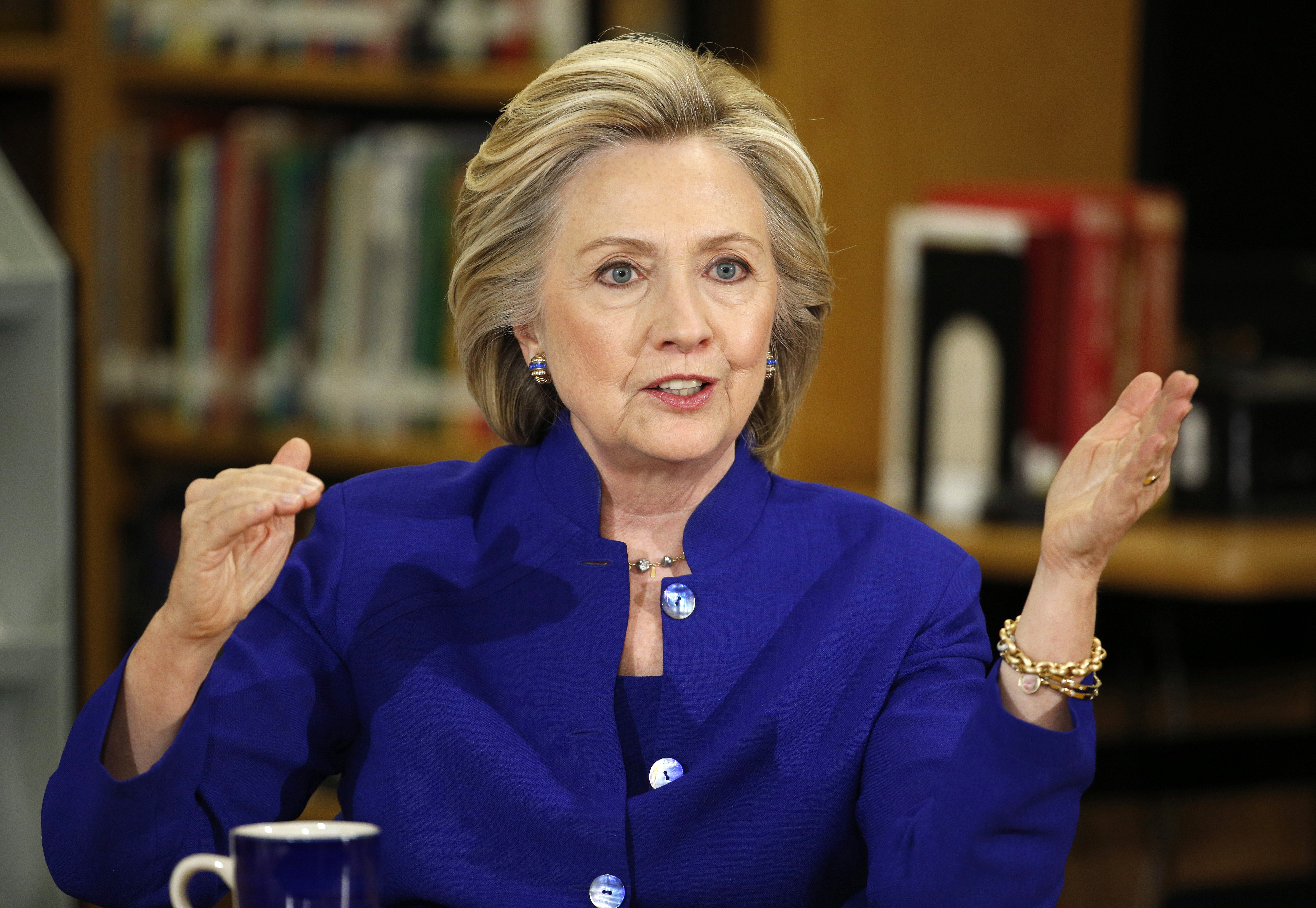 Democratic presidential candidate Hillary Rodham Clinton speaks at an event at Rancho High School on May 5, 2015, in Las Vegas.