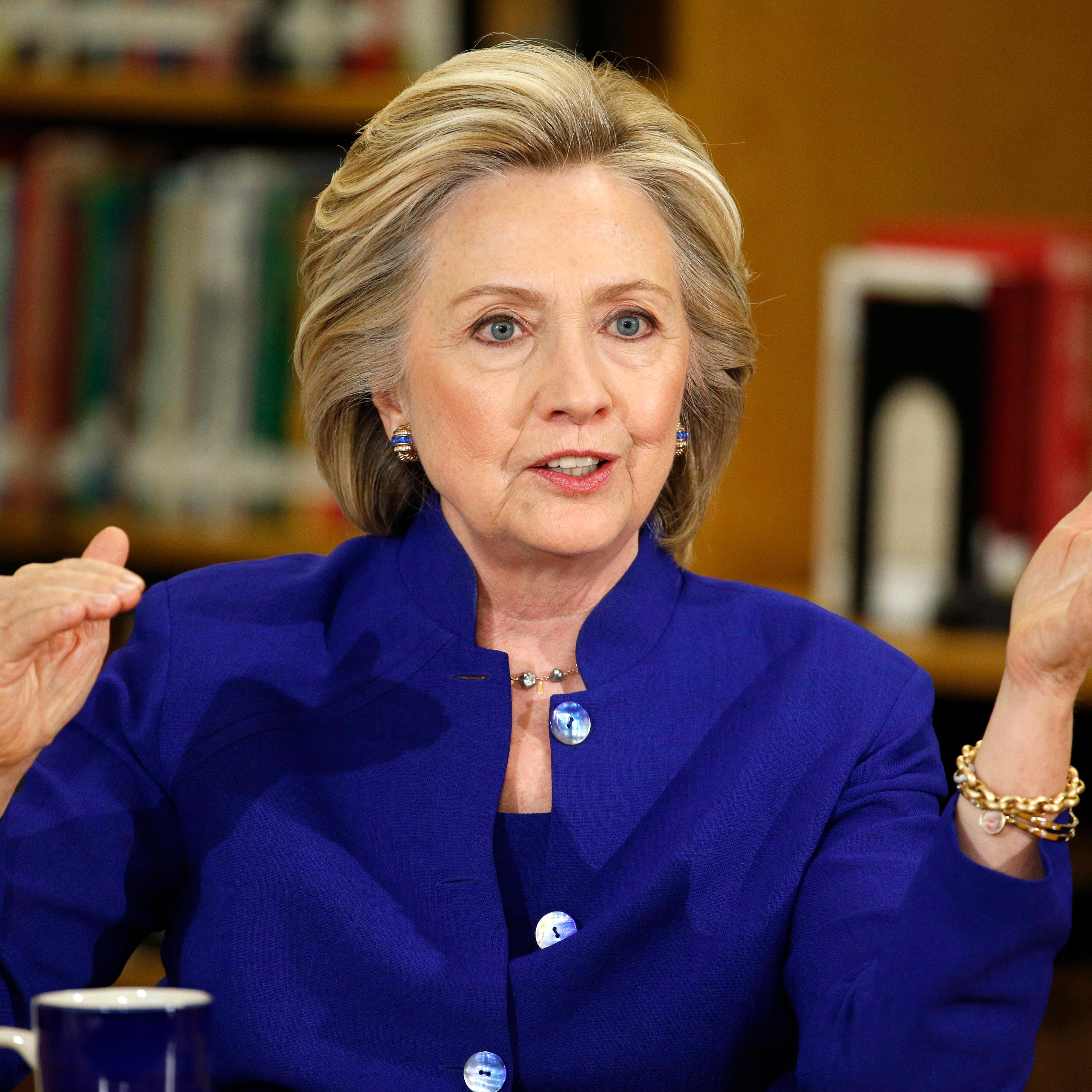 Democratic presidential candidate Hillary Rodham Clinton speaks at an event at Rancho High School on May 5, 2015, in Las Vegas.