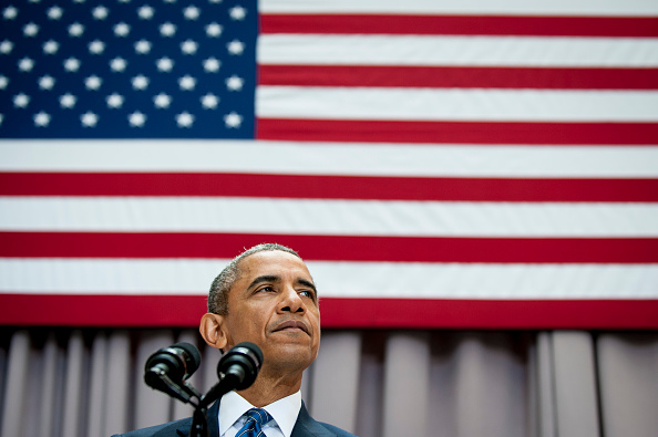 President Barack Obama speaks about the Iran nuclear agreement August 5, 2015 at American University in Washington, DC. Obama is pushing for congress to appove the nuclear deal reached with Iran.