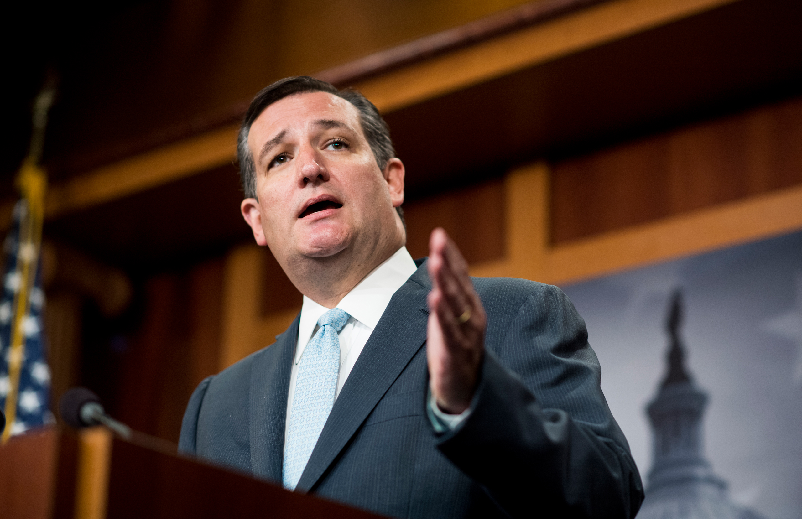 UNITED STATES - SEPTEMBER 20: Sen. Ted Cruz, R-Texas, speaks during the press conference on military aid to Israel with on Tuesday, Sept. 20, 2016. (Photo By Bill Clark/CQ Roll Call) (CQ Roll Call via AP Images)