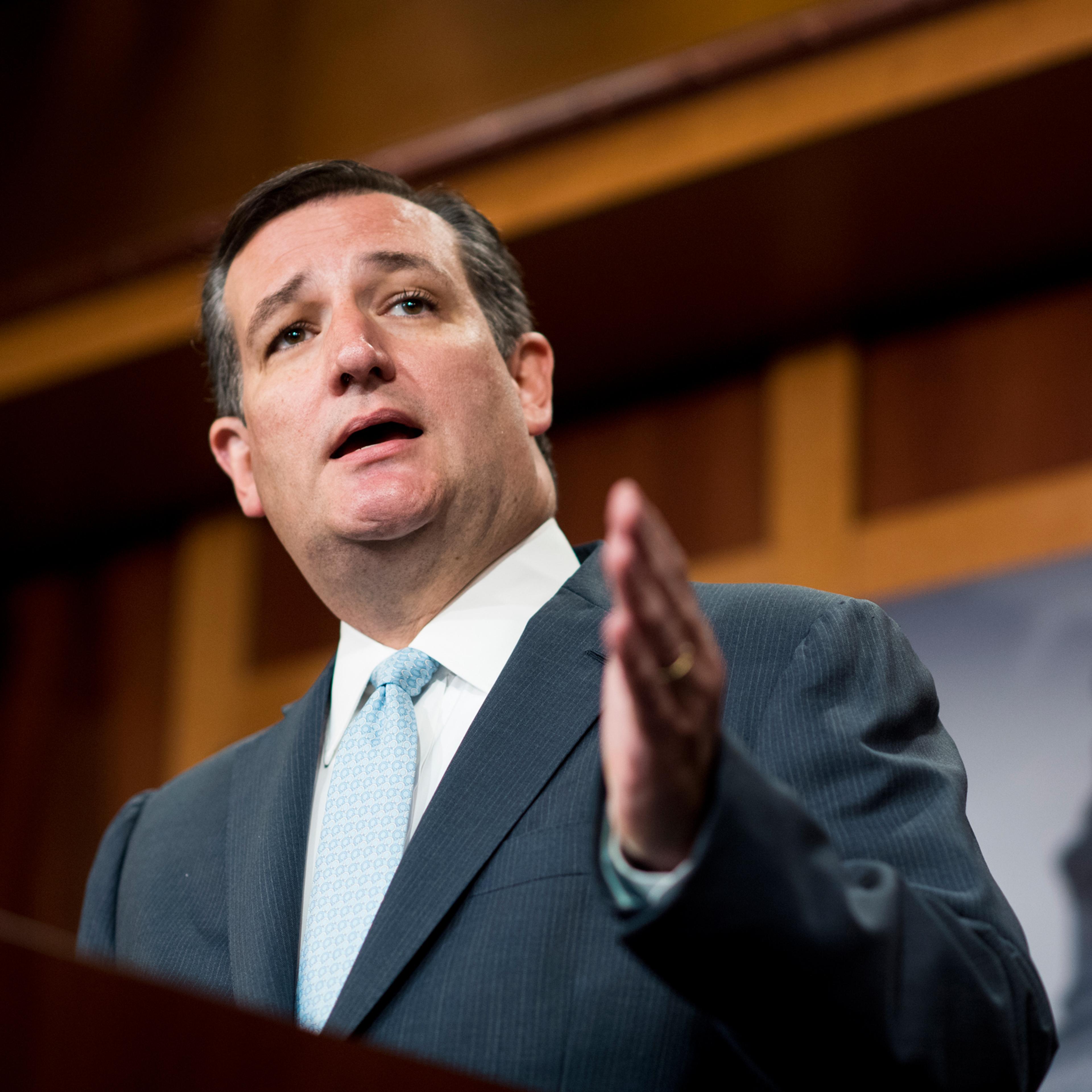 UNITED STATES - SEPTEMBER 20: Sen. Ted Cruz, R-Texas, speaks during the press conference on military aid to Israel with on Tuesday, Sept. 20, 2016. (Photo By Bill Clark/CQ Roll Call) (CQ Roll Call via AP Images)