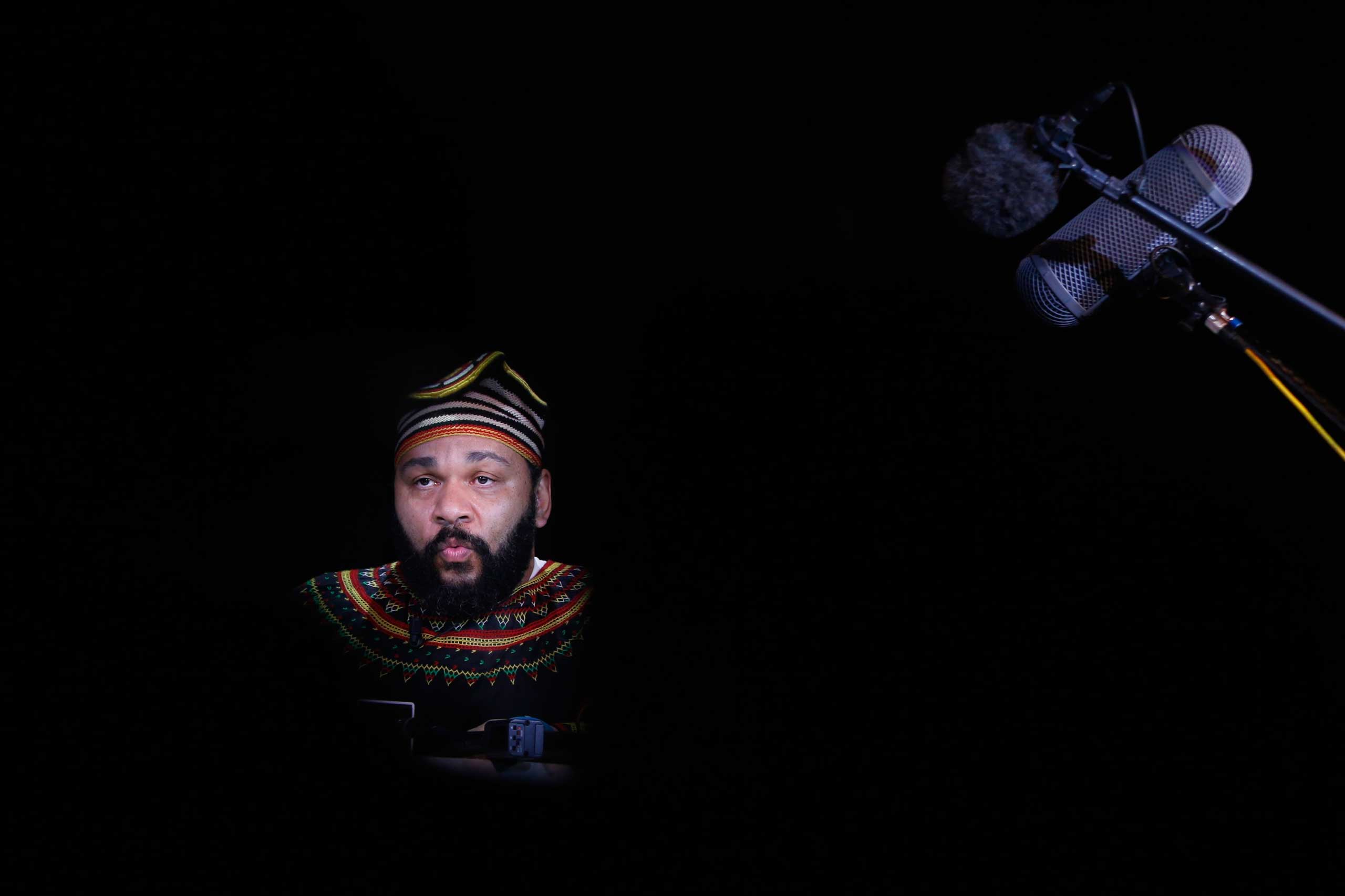 File photo of French comedian Dieudonne attends a news conference at the "Theatre de la Main d'or" in Paris