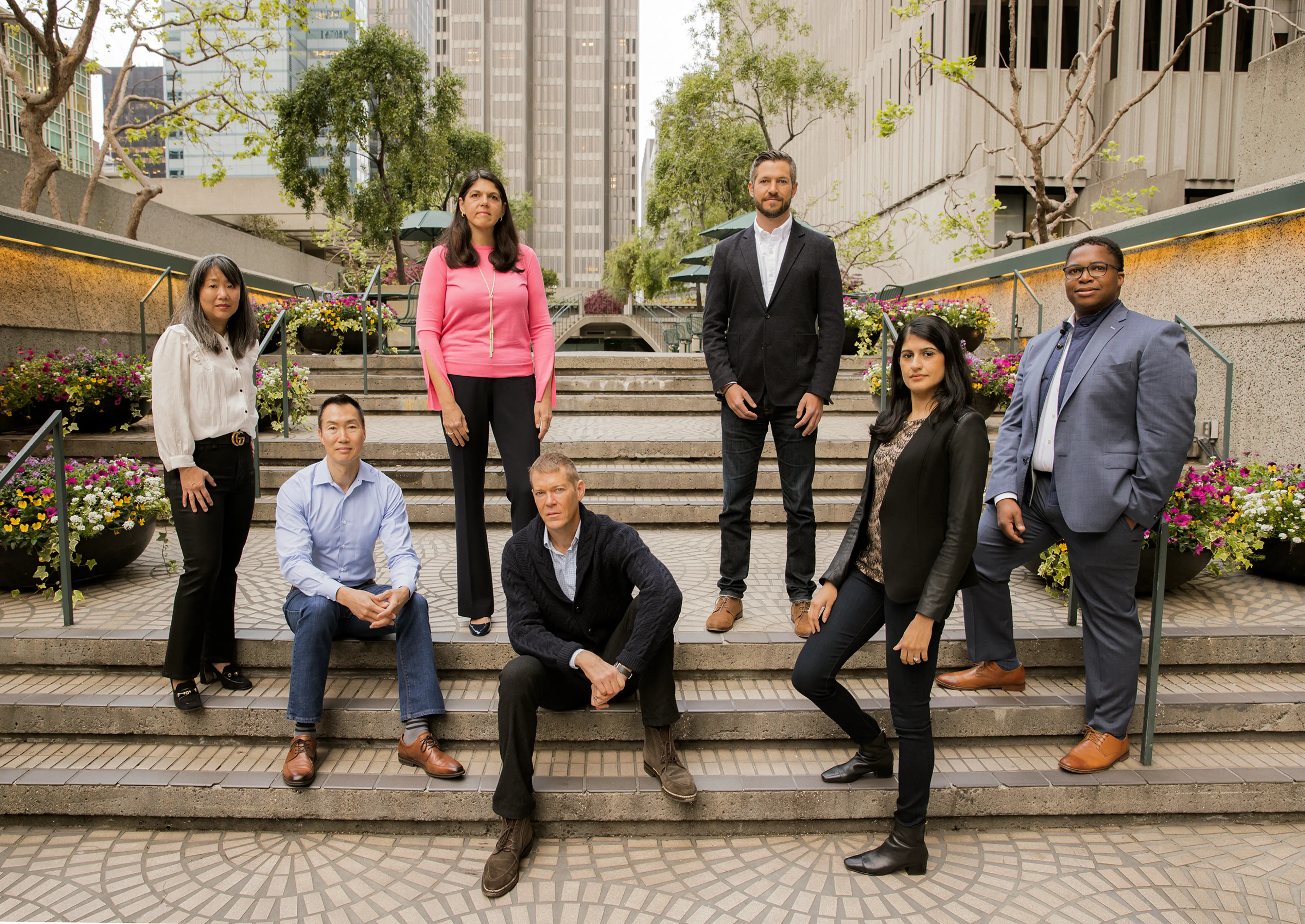 From left: Sandra Kim-Suk, Chief Financial Officer; Edward Sun, Portfolio Manager of Perennial Total Value Fund; Jennifer Grancio, Chief Executive Officer; Christopher James, Founder & Executive Chairman; David Swift, Chief Operating Officer; Yasmin Dahya Bilger, Head of ETFs; and Nate Saint Victor, General Counsel & Chief Compliance Officer.