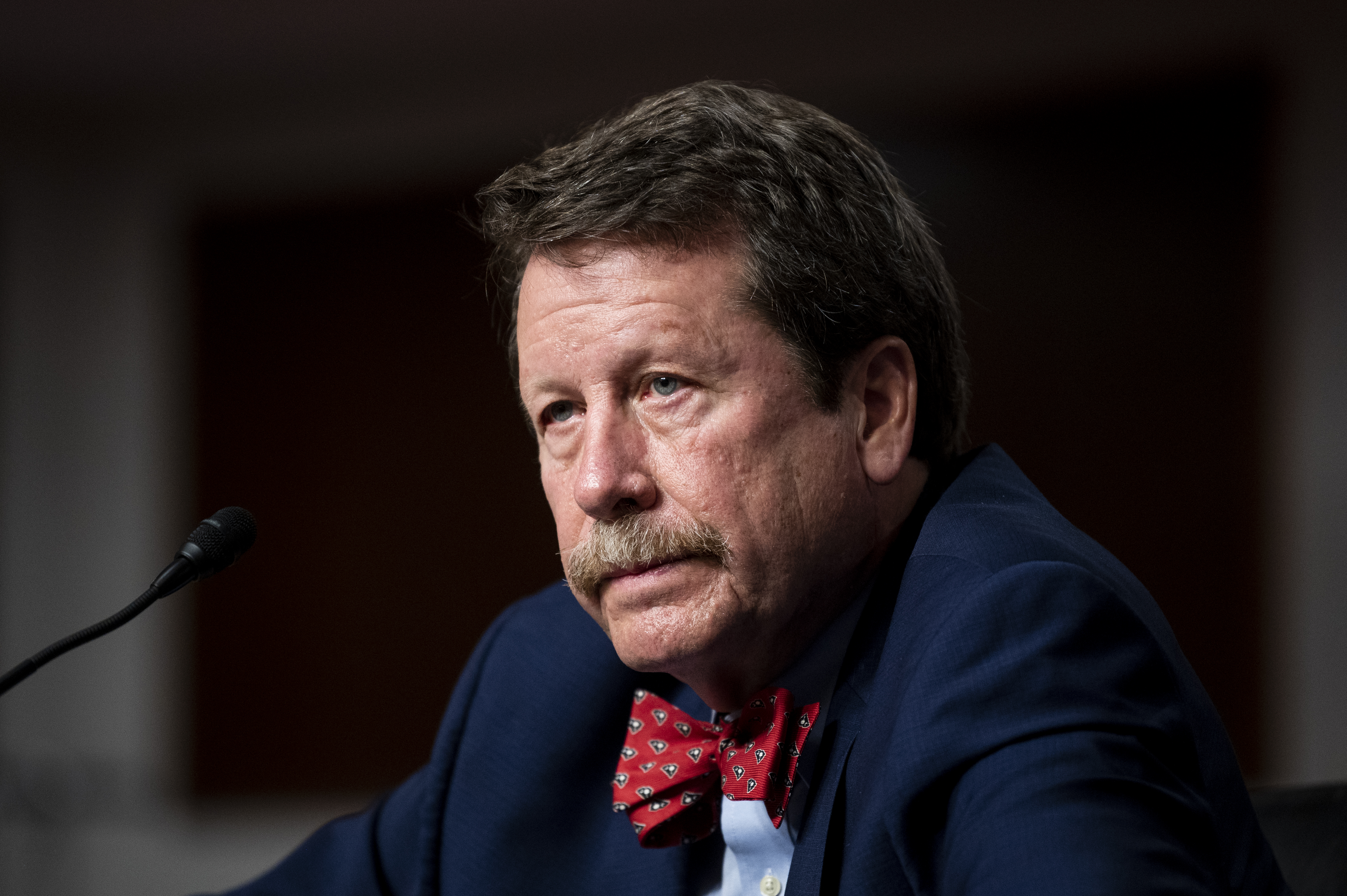 Robert Califf testifies during the Senate Health, Education, Labor and Pensions Committee hearing on the nomination to be commissioner of the Food and Drug Administration on Dec. 14, 2021.