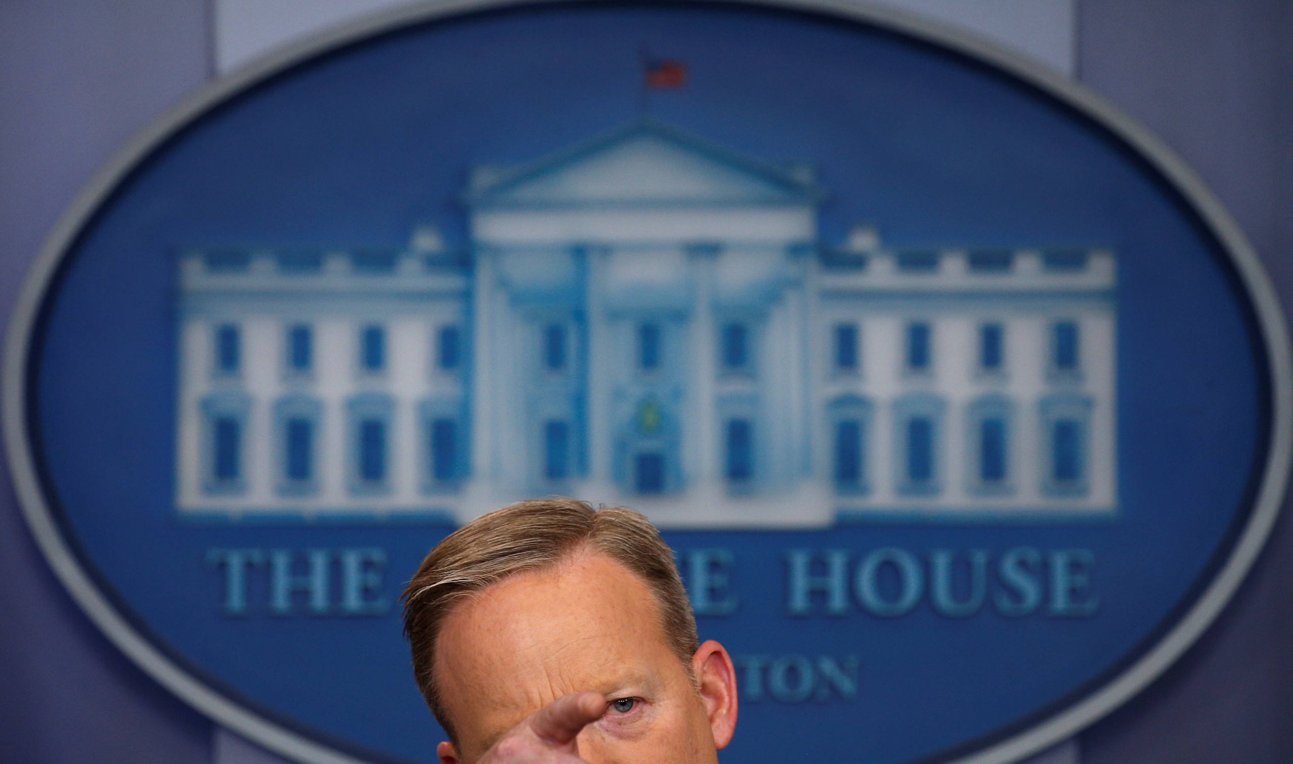 White House spokesman Sean Spicer holds a press briefing at the White House in Washington