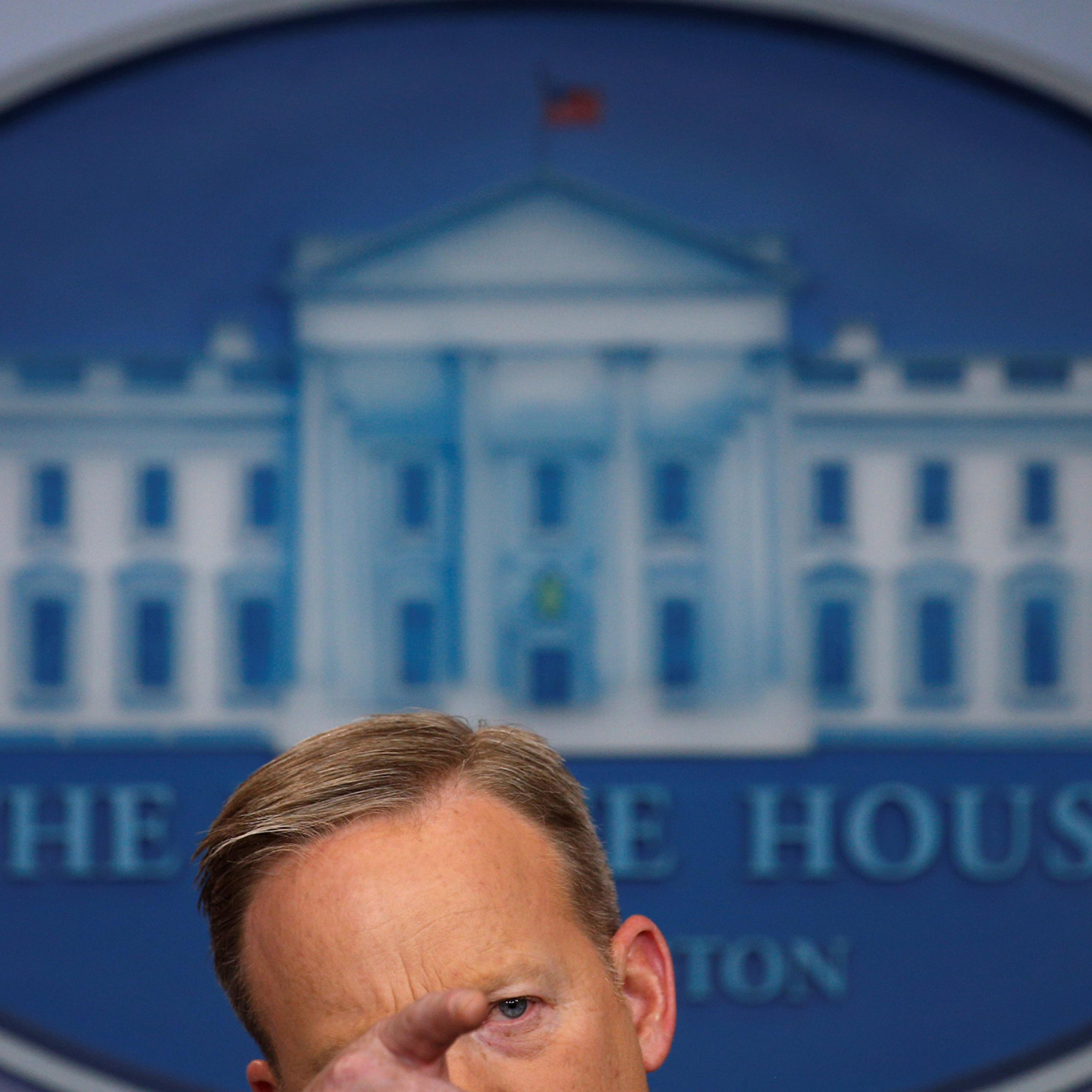 White House spokesman Sean Spicer holds a press briefing at the White House in Washington