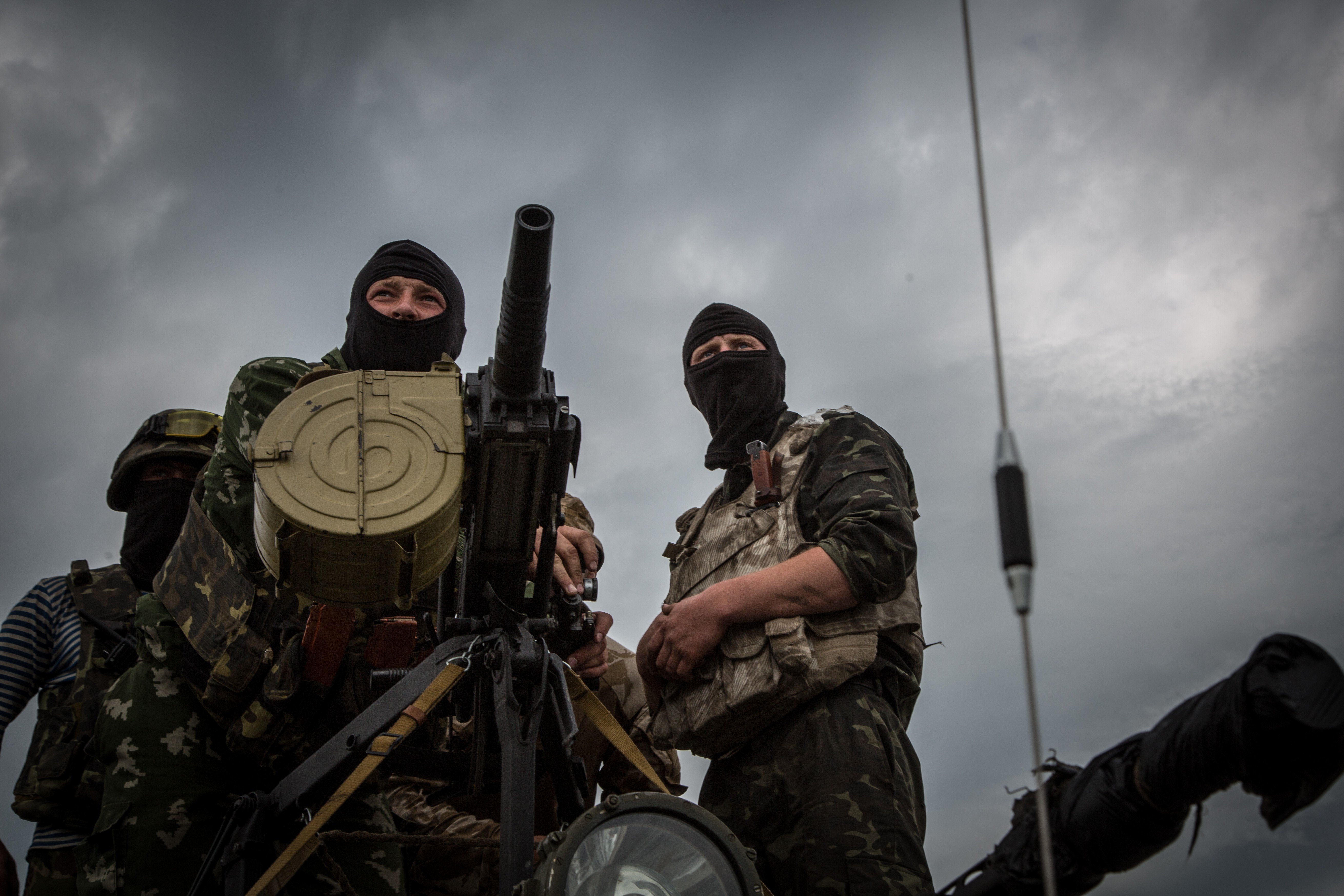 Ukrainian soldiers near Sloviansk