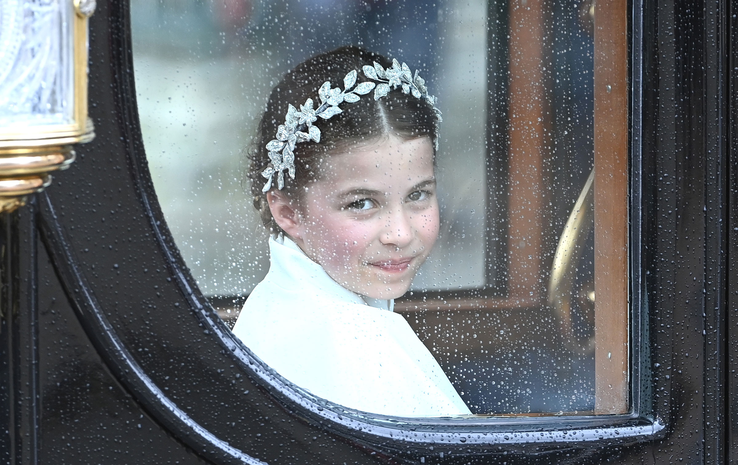 Princess Charlotte departs the Coronation of King Charles III.