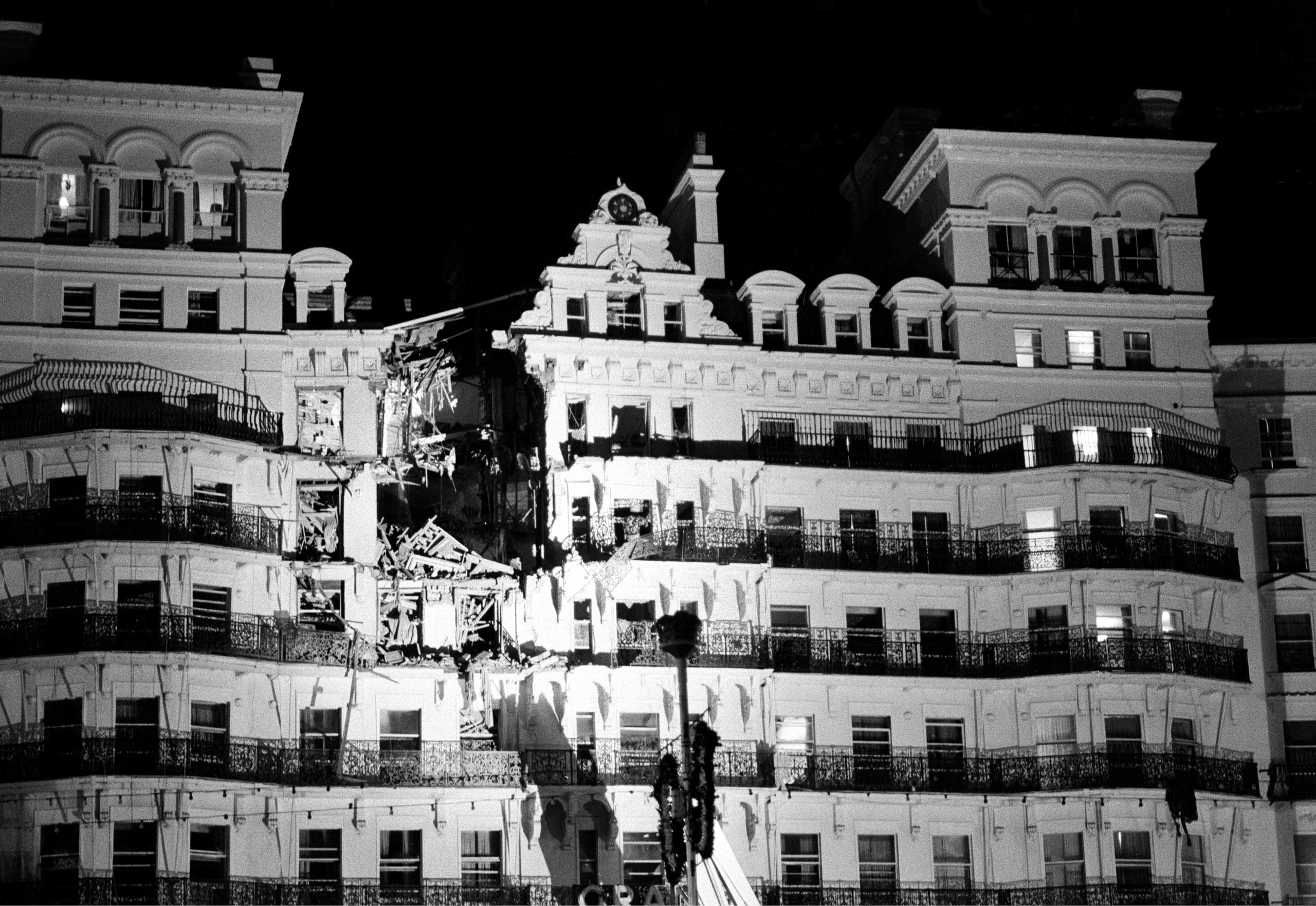 The Grand Hotel in Brighton, after a bomb attack by the IRA, Oct. 12, 1984.