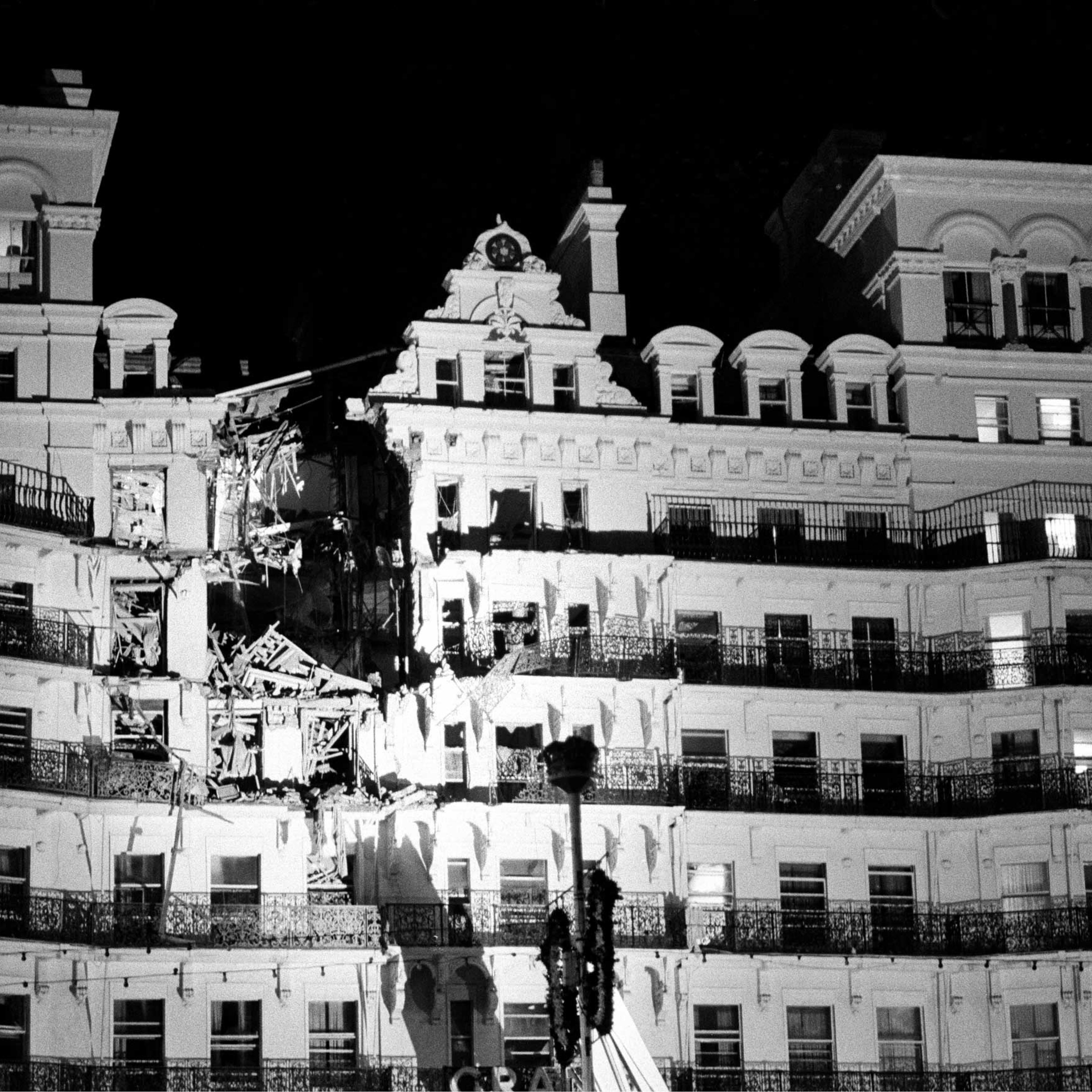 The Grand Hotel in Brighton, after a bomb attack by the IRA, Oct. 12, 1984.