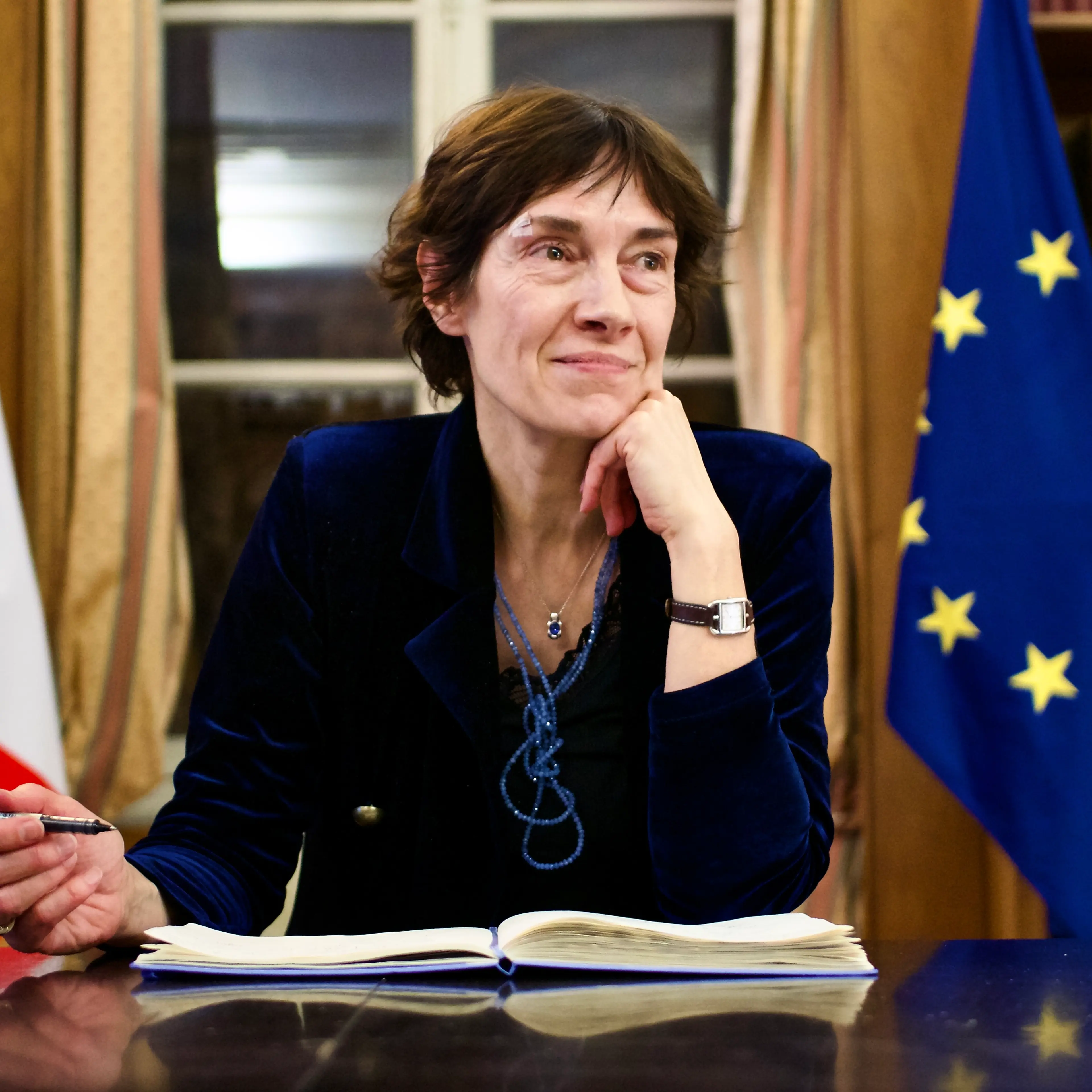 French President's Special Envoy on AI, Anne Bouverot, prepares for the AI Action Summit at the Quai d'Orsay in Paris.