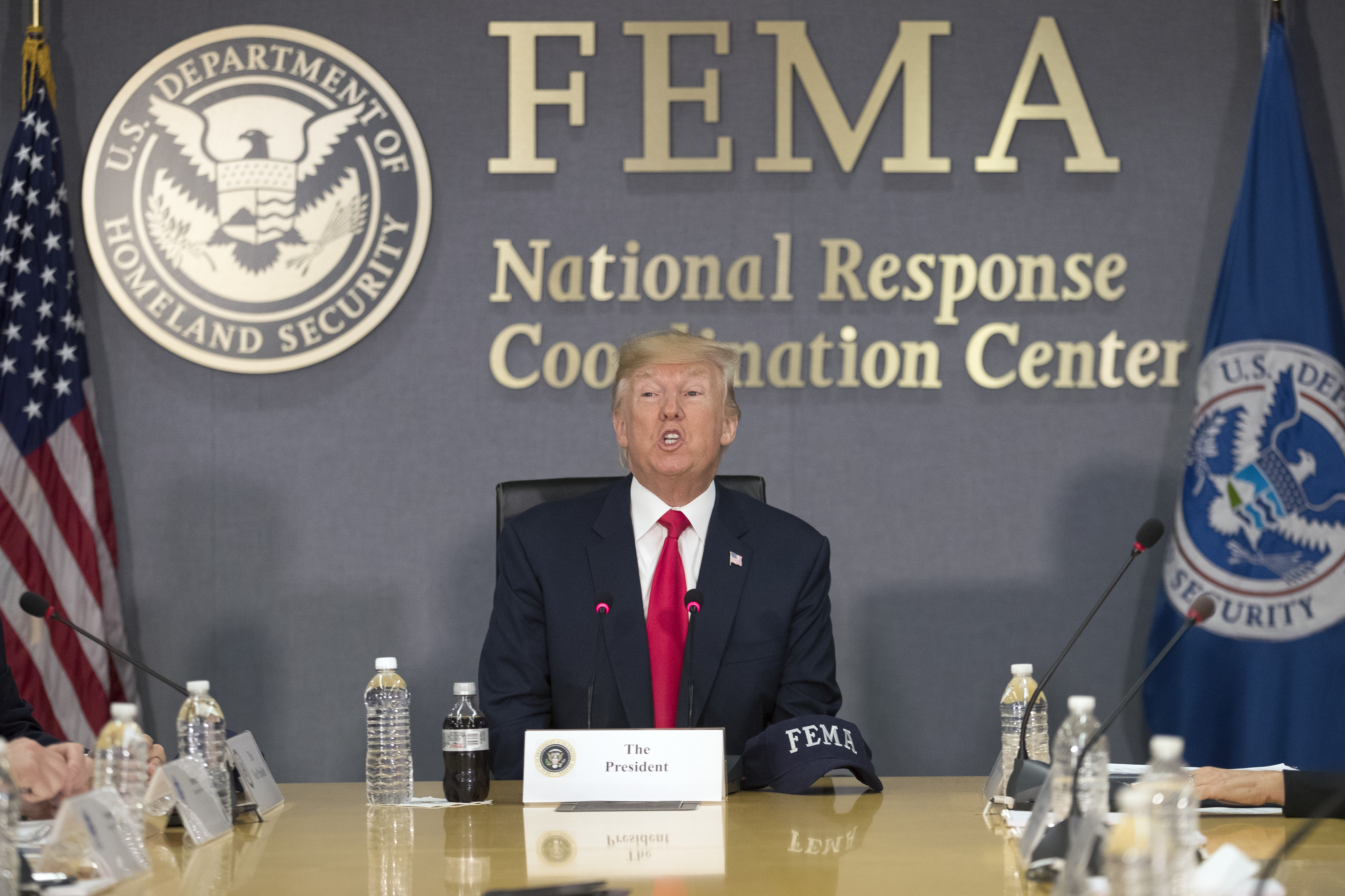 President Trump Visits Federal Emergency Management Agency (FEMA) Headquarters