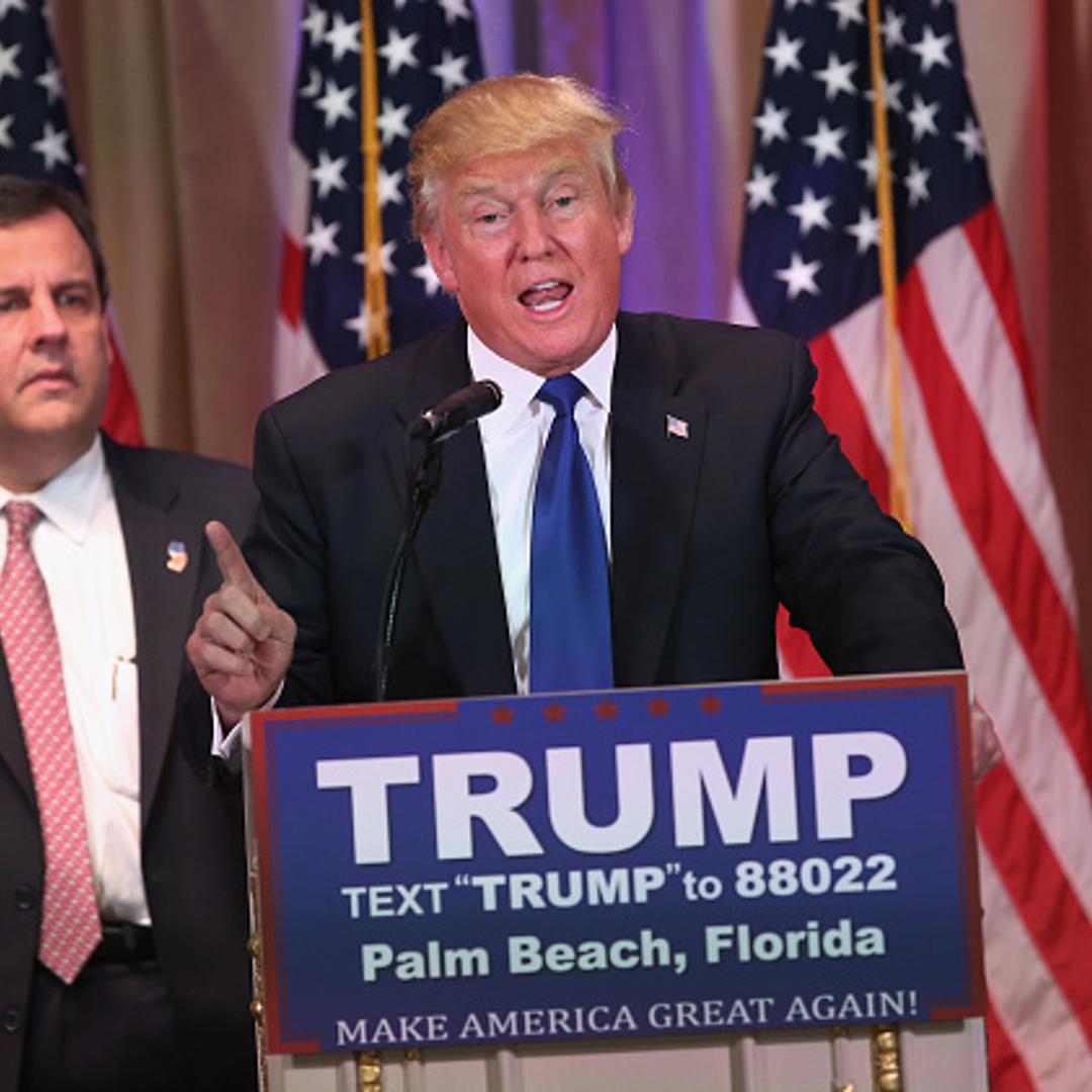 Republican Presidential frontrunner Donald Trump speaks to the media at his Mar-A-Lago Club on Super Tuesday, March 1, 2016 in Palm Beach, Florida.