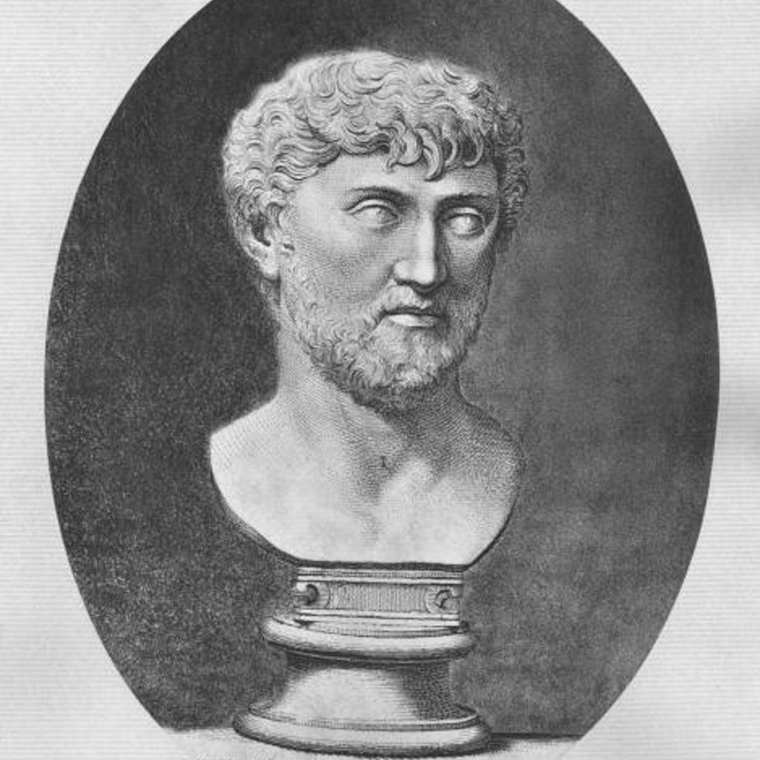 Roman poet and philosopher Titus Lucretius Carus (circa 95 - 55 BC).