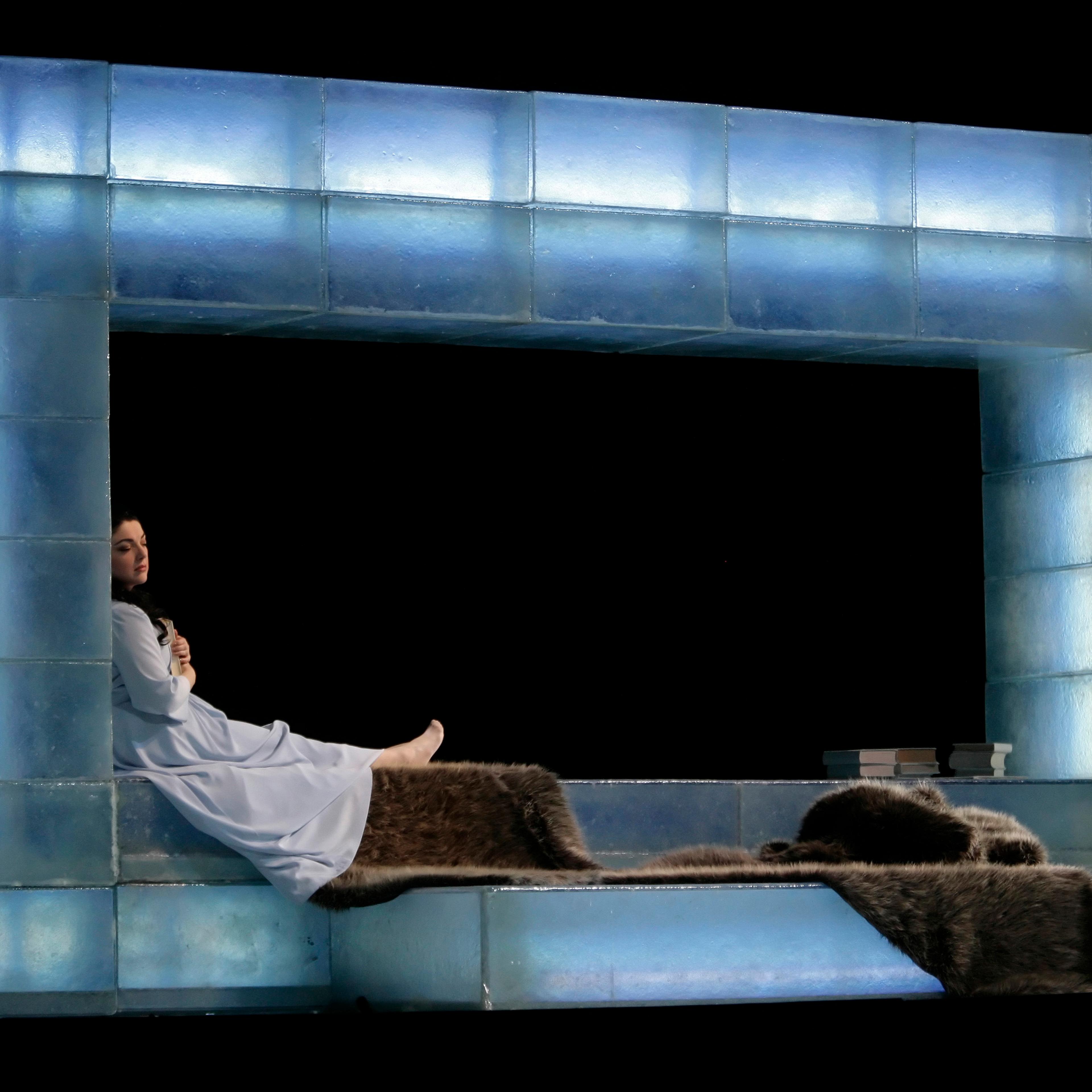 Singer performs during dress rehearsal of Pyotr Illyich Tchaikovsky's opera Eugene Onegin at Vienna's State Opera