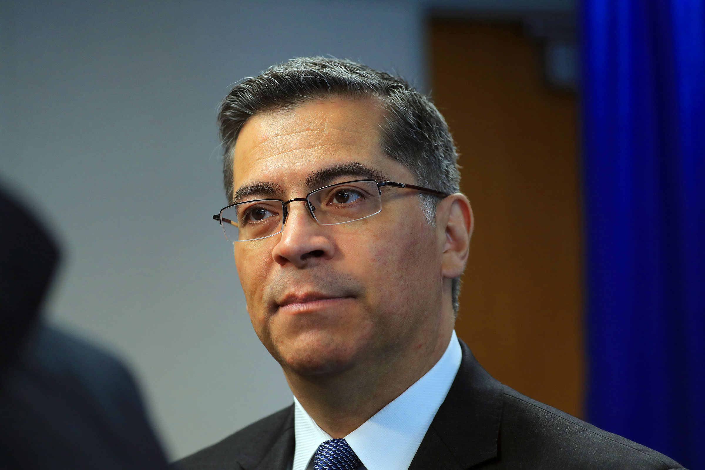 Xavier Becerra, California's attorney general, at a news conference in San Francisco, Feb. 26, 2019.