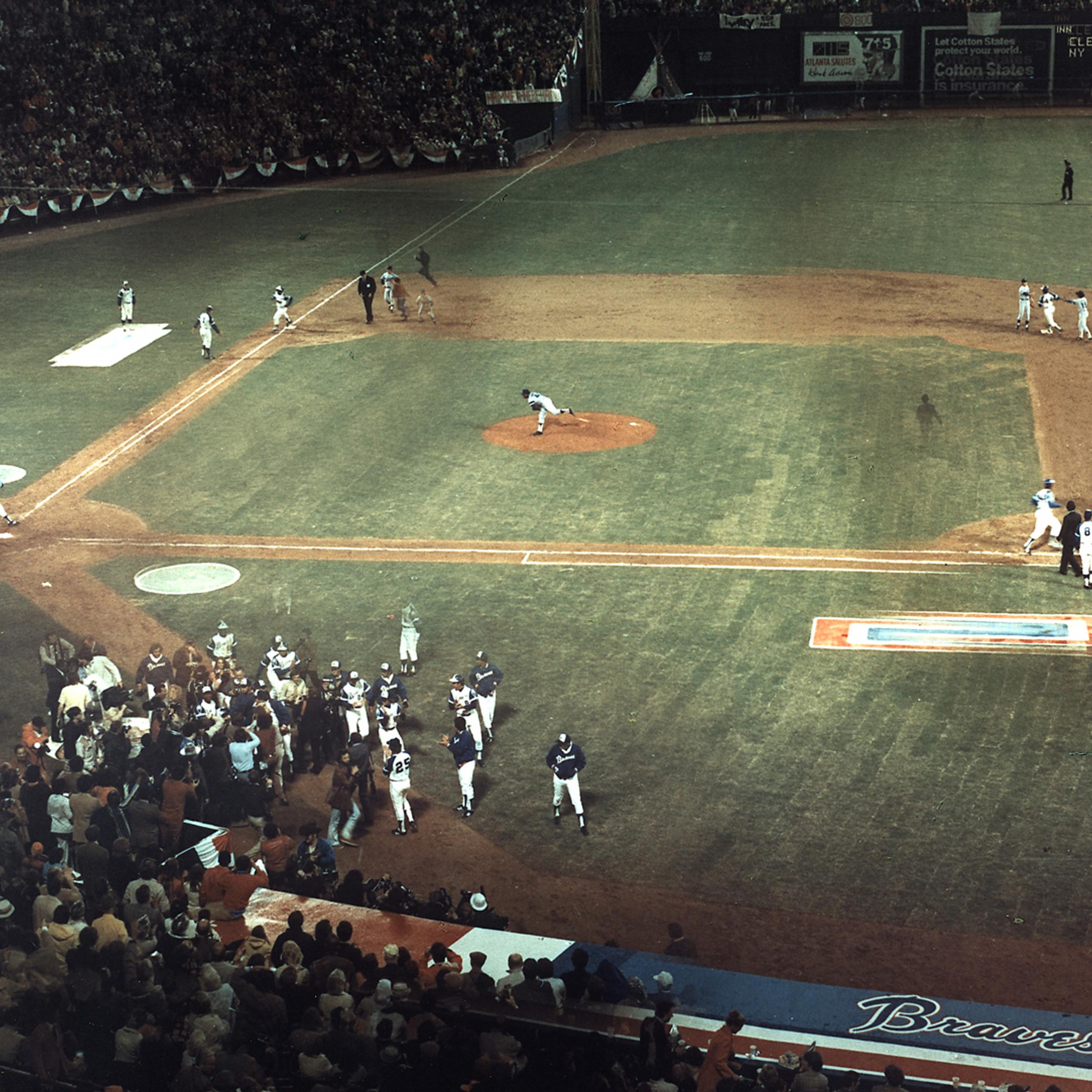 Hank Aaron's 715th career home run, Atlanta, April 8, 1974.