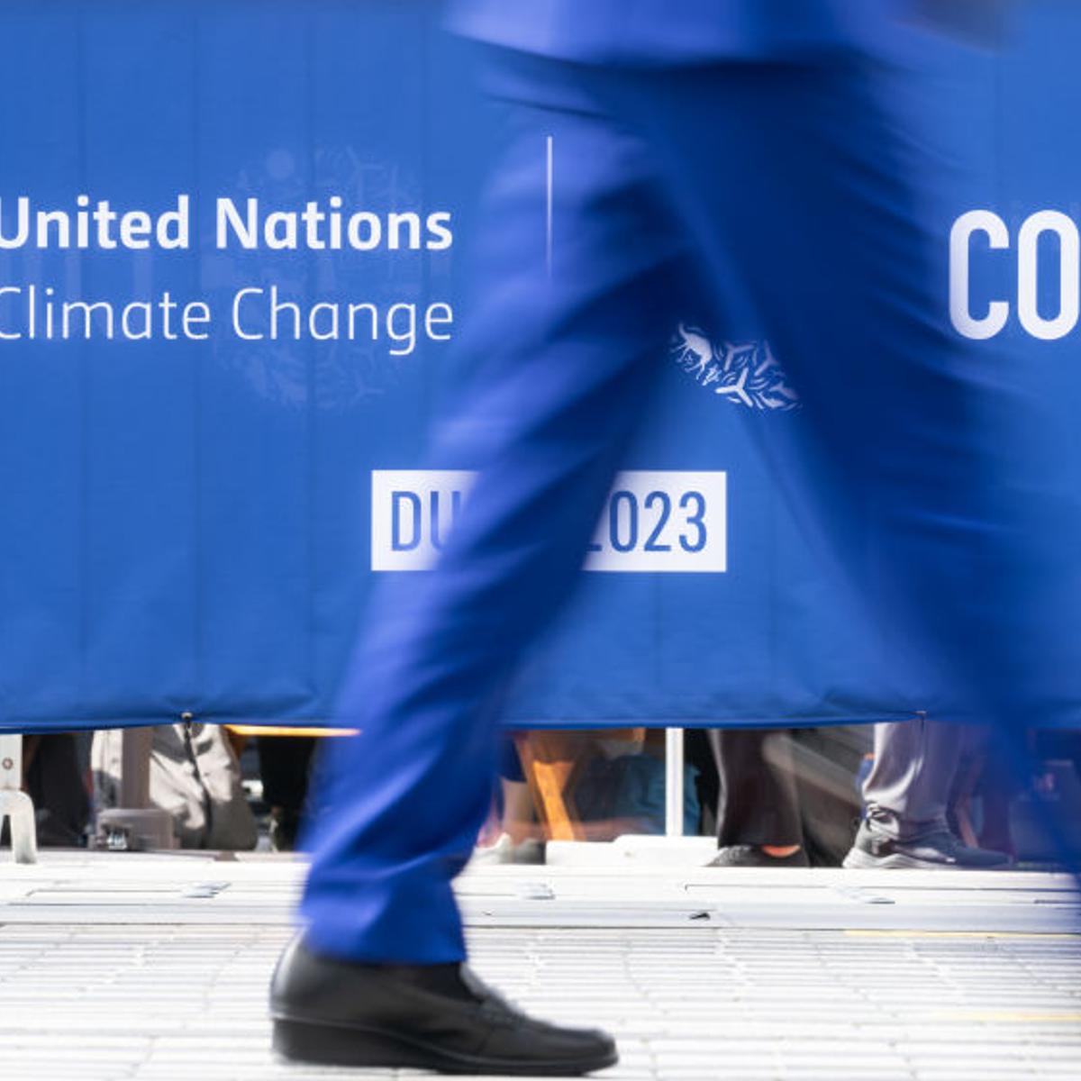 United Nations Climate Change Conference (COP28) sign in Dubai