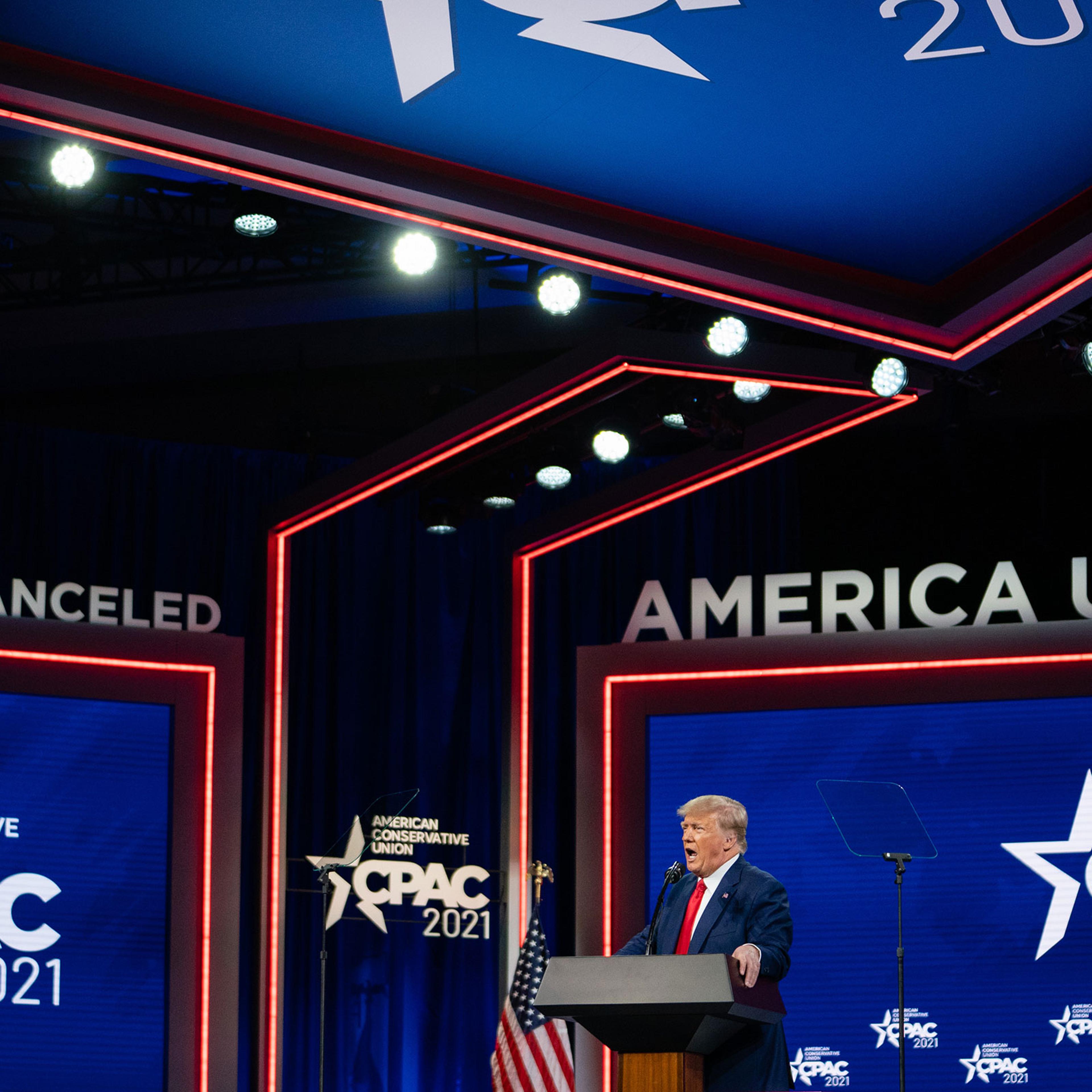 Former President Donald Trump speaks during the Conservative Political Action Conference in Orlando on Feb. 28, 2021.