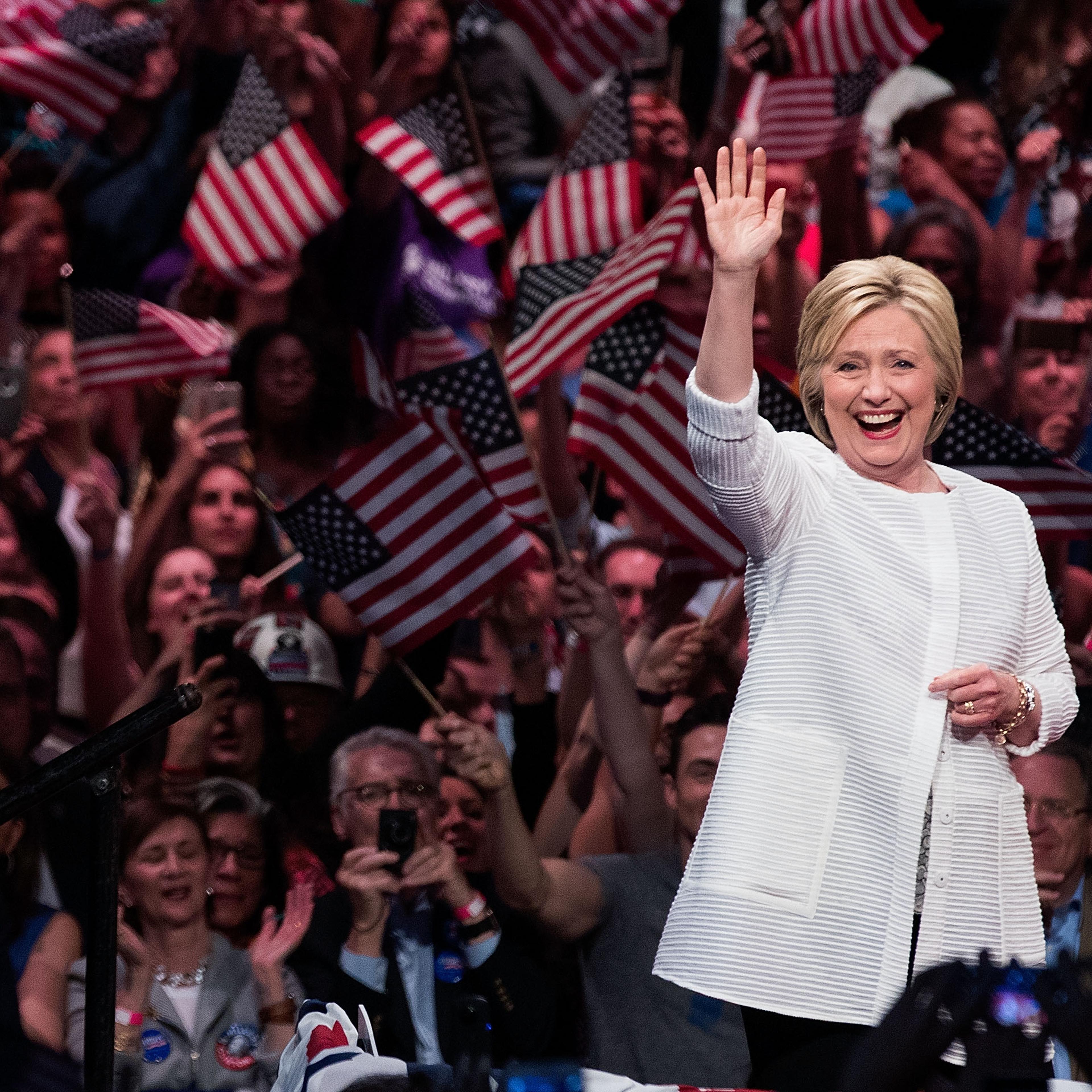 Hillary Clinton Holds Primary Night Event In Brooklyn, New York