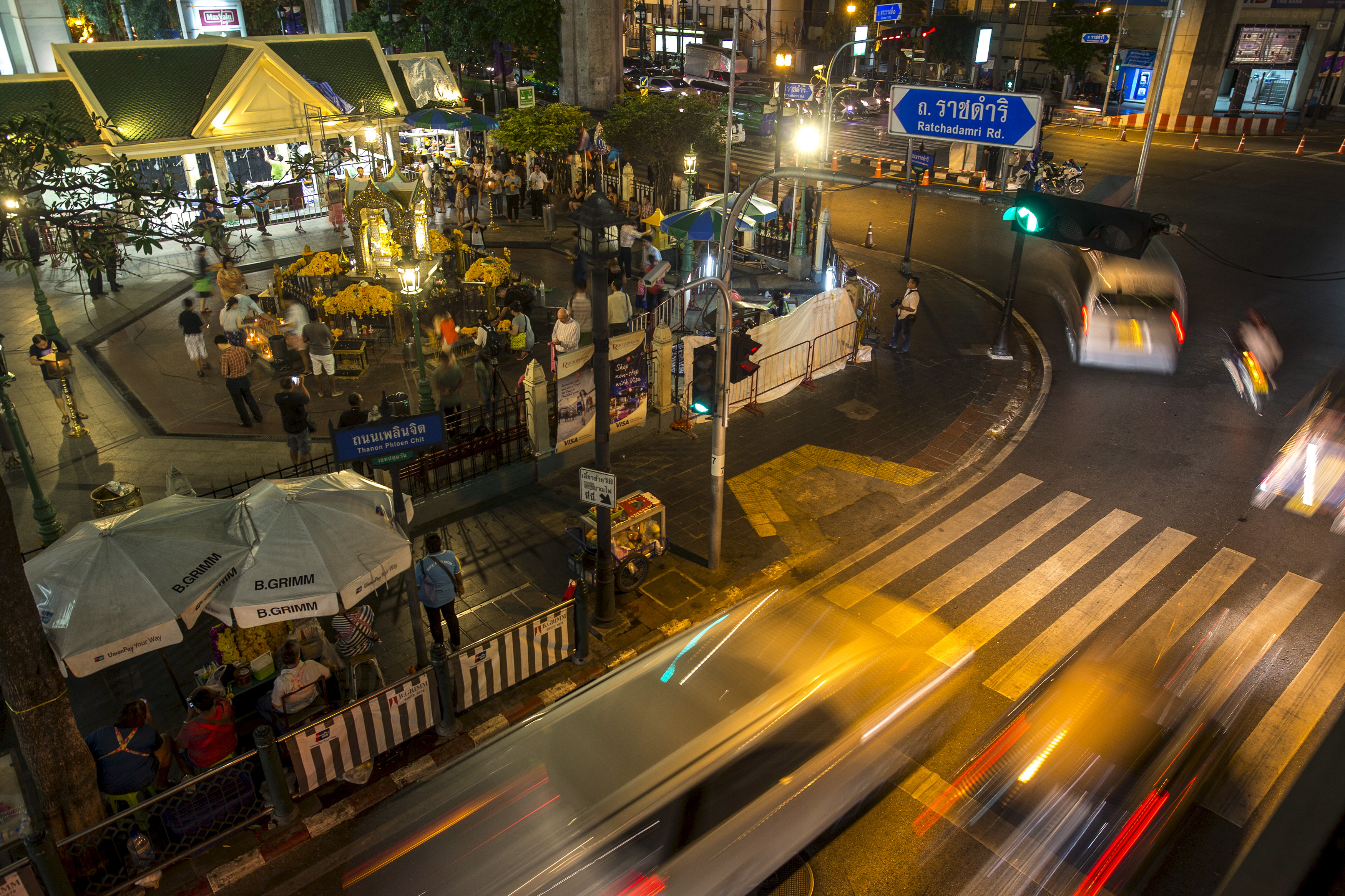 The Erawan shrine, the site of Monday's deadly blast, is pictured in central Bangkok