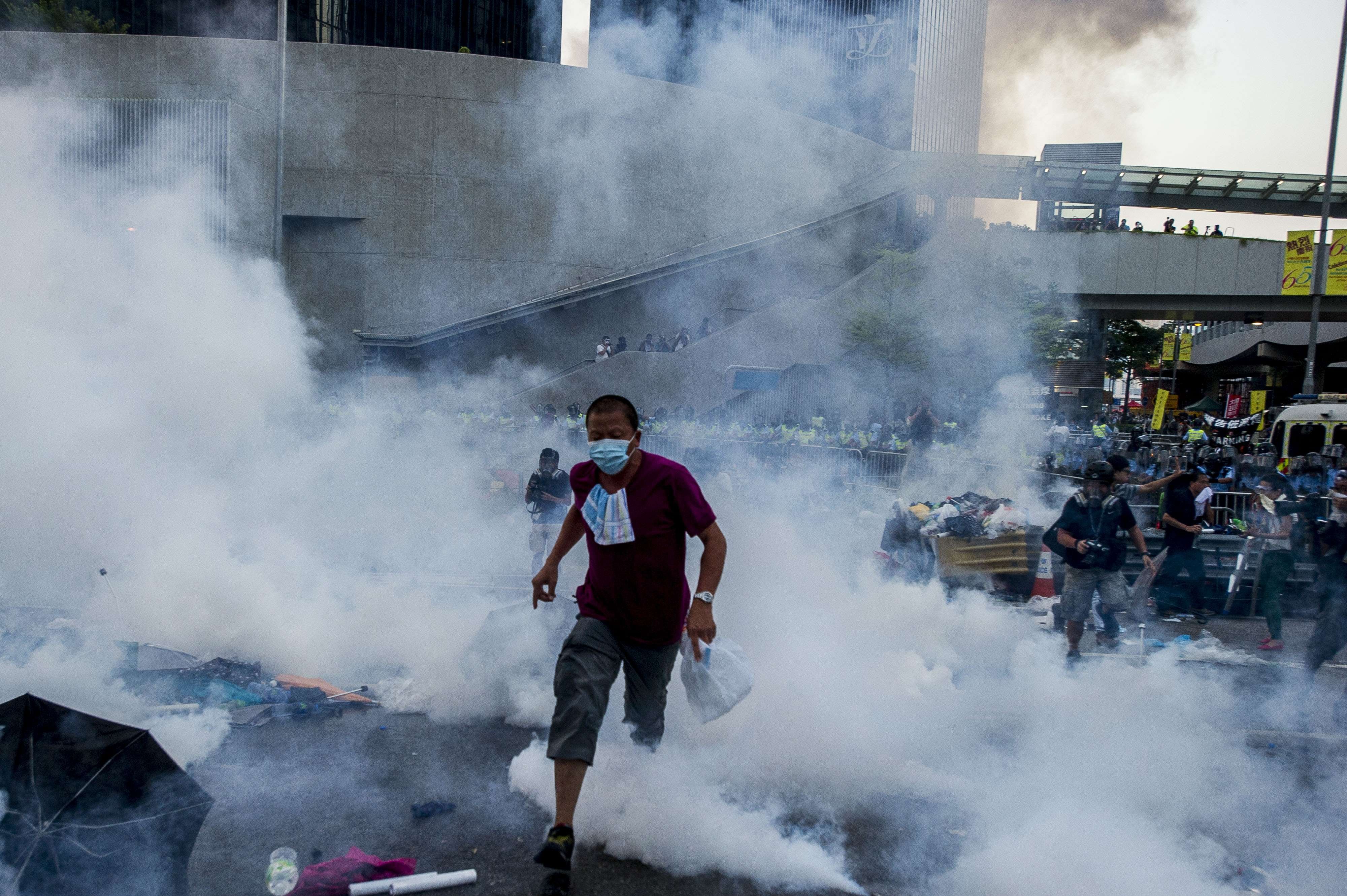 Hong Kong Protests Tear Gas