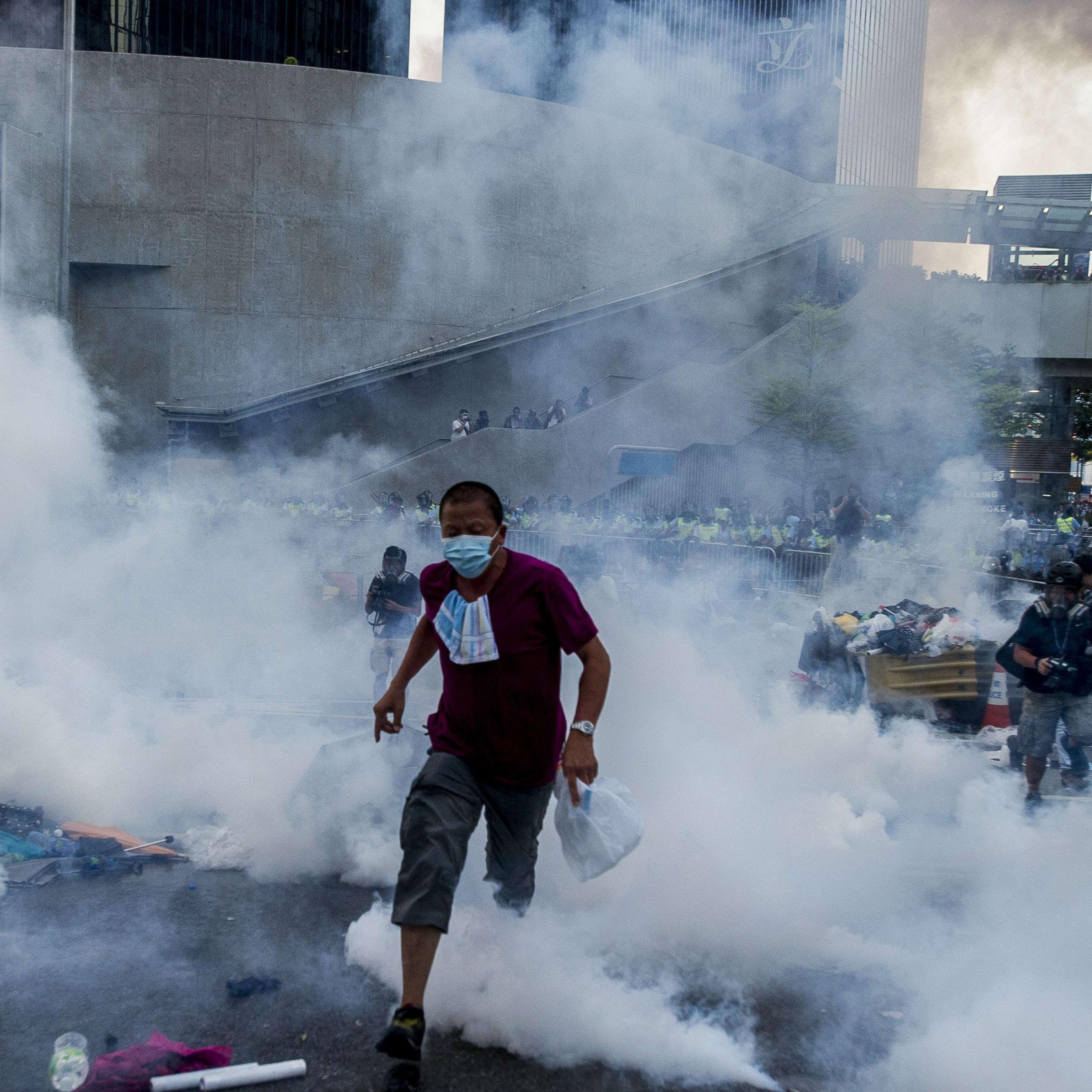 Hong Kong Protests Tear Gas
