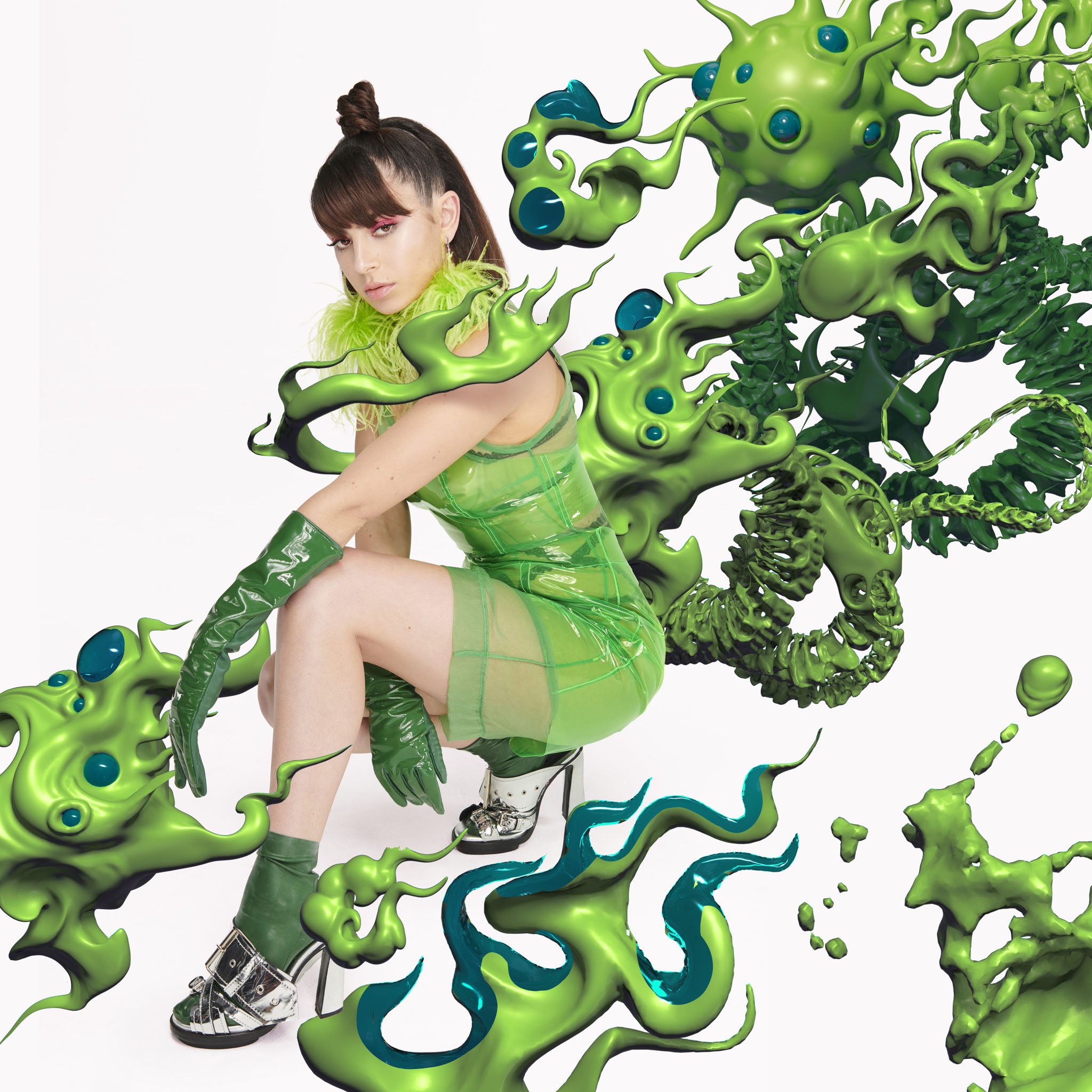 charli xcx green dress Charli XCX in Vivienne Westwood  Elle Style Awards 2016 in London