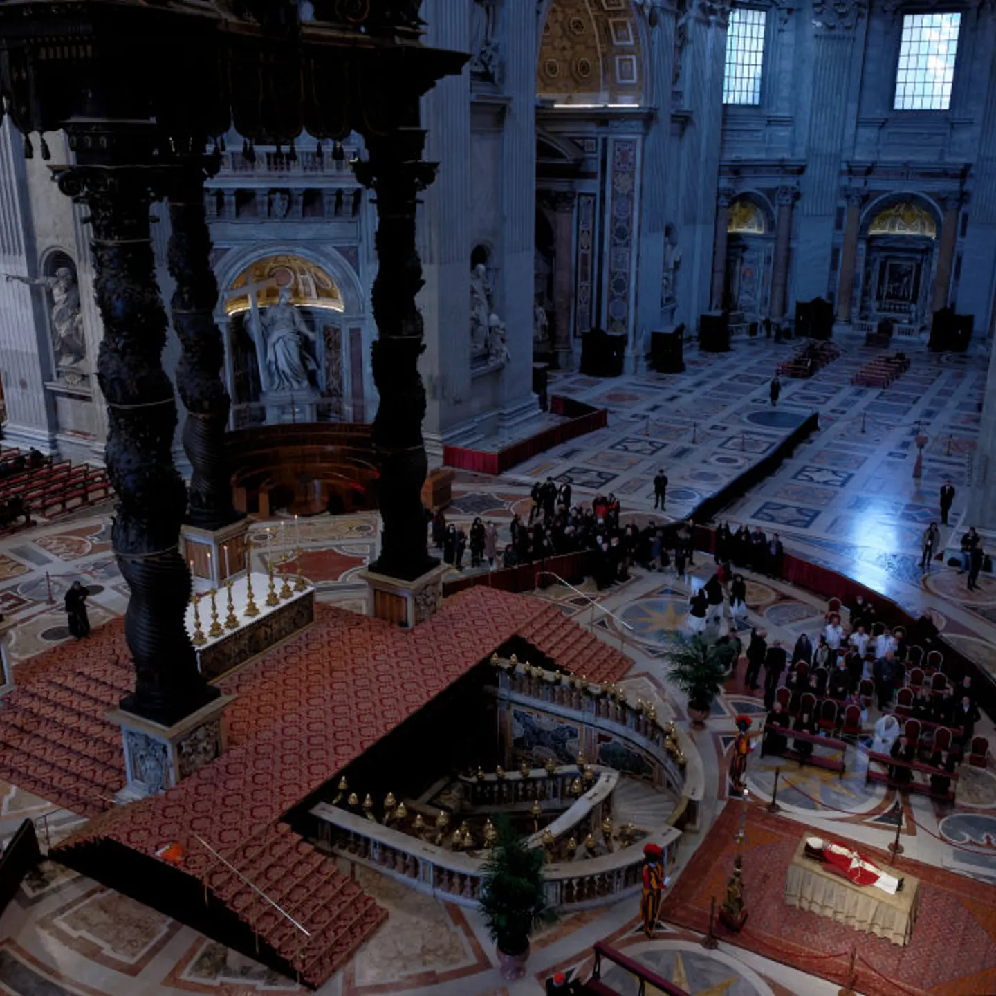 The Body Of Pope Emeritus Benedict XVI Lies In State At St. Peter's Basilica