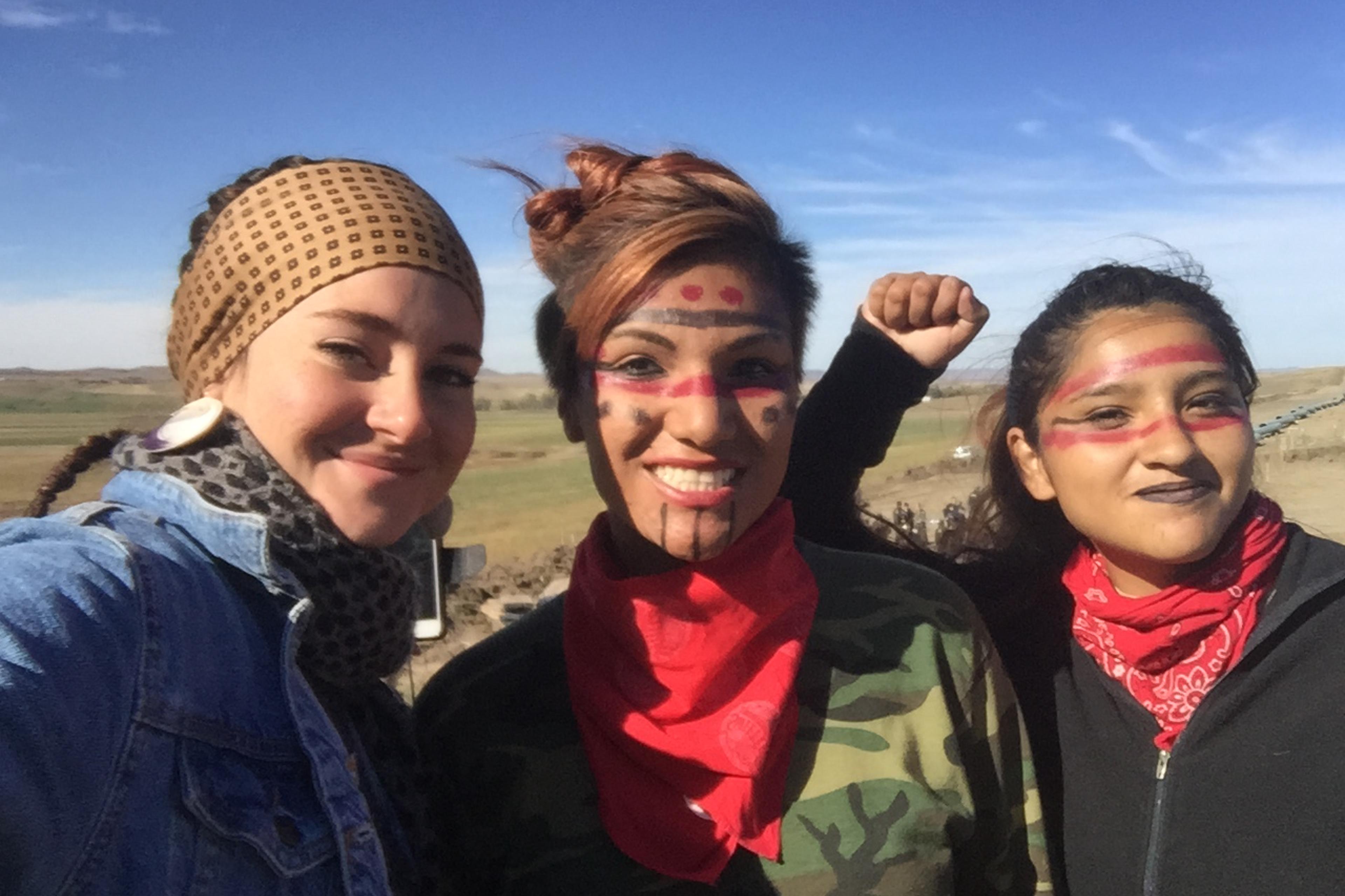 Shailene Woodley protesting the North Dakota Access Pipeline