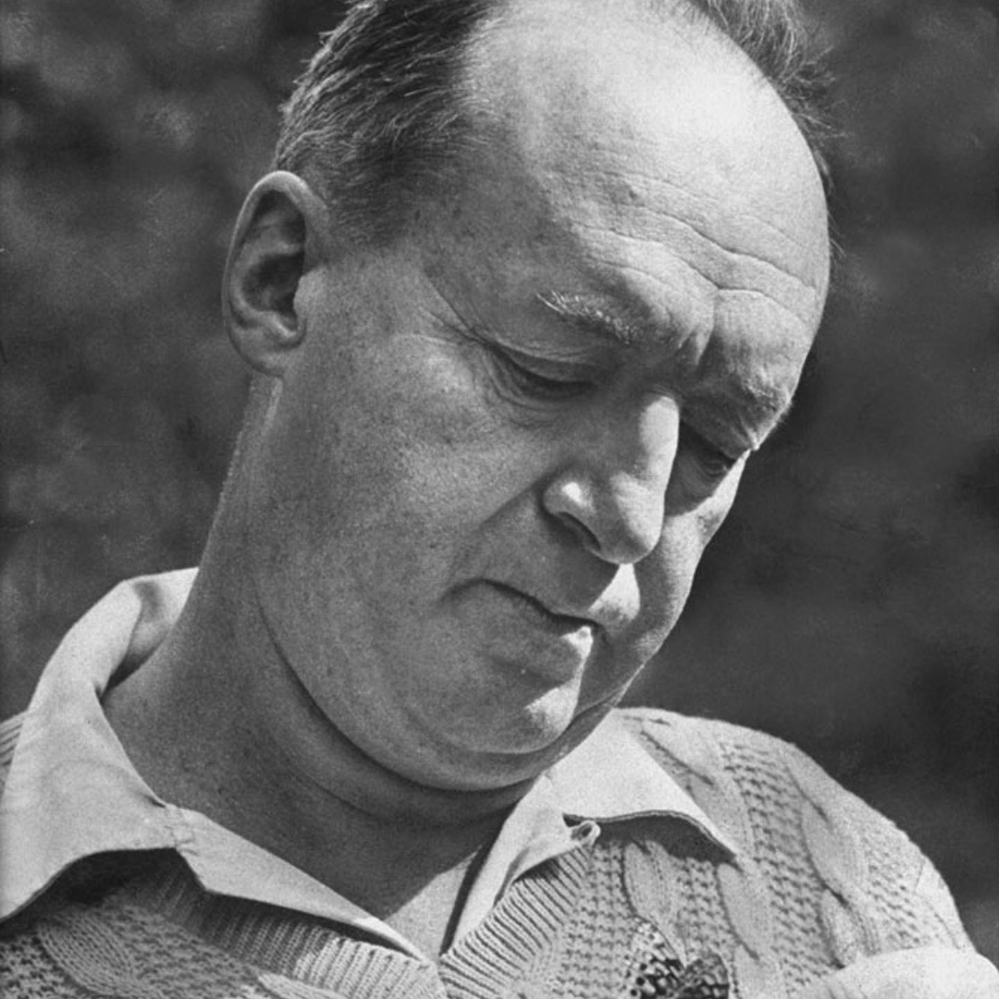 Vladimir Nabokov looks at a butterfly, Ithaca, N.Y., 1958.