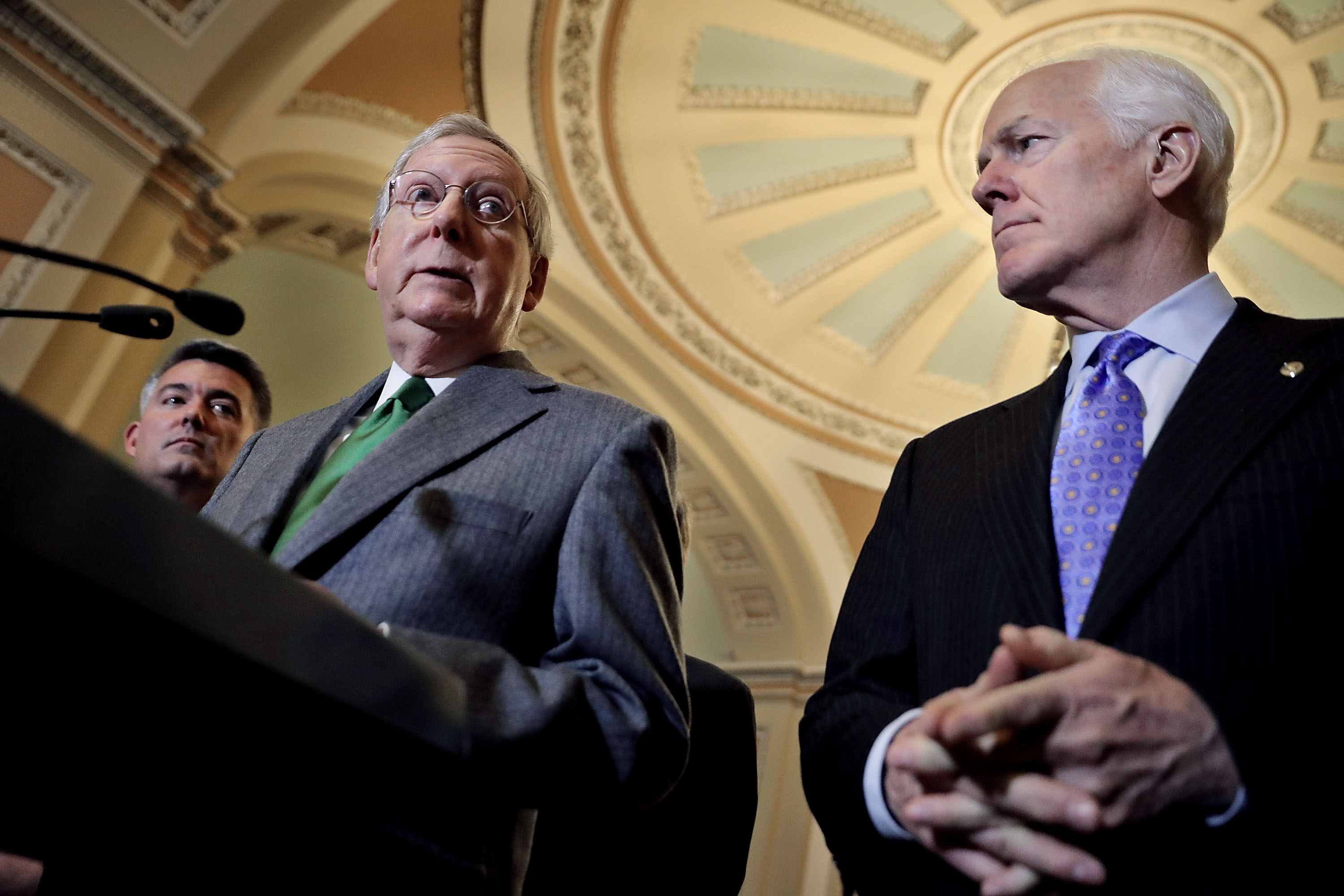 Senate Lawmakers Speak To The Media After Their Weekly Policy Luncheons