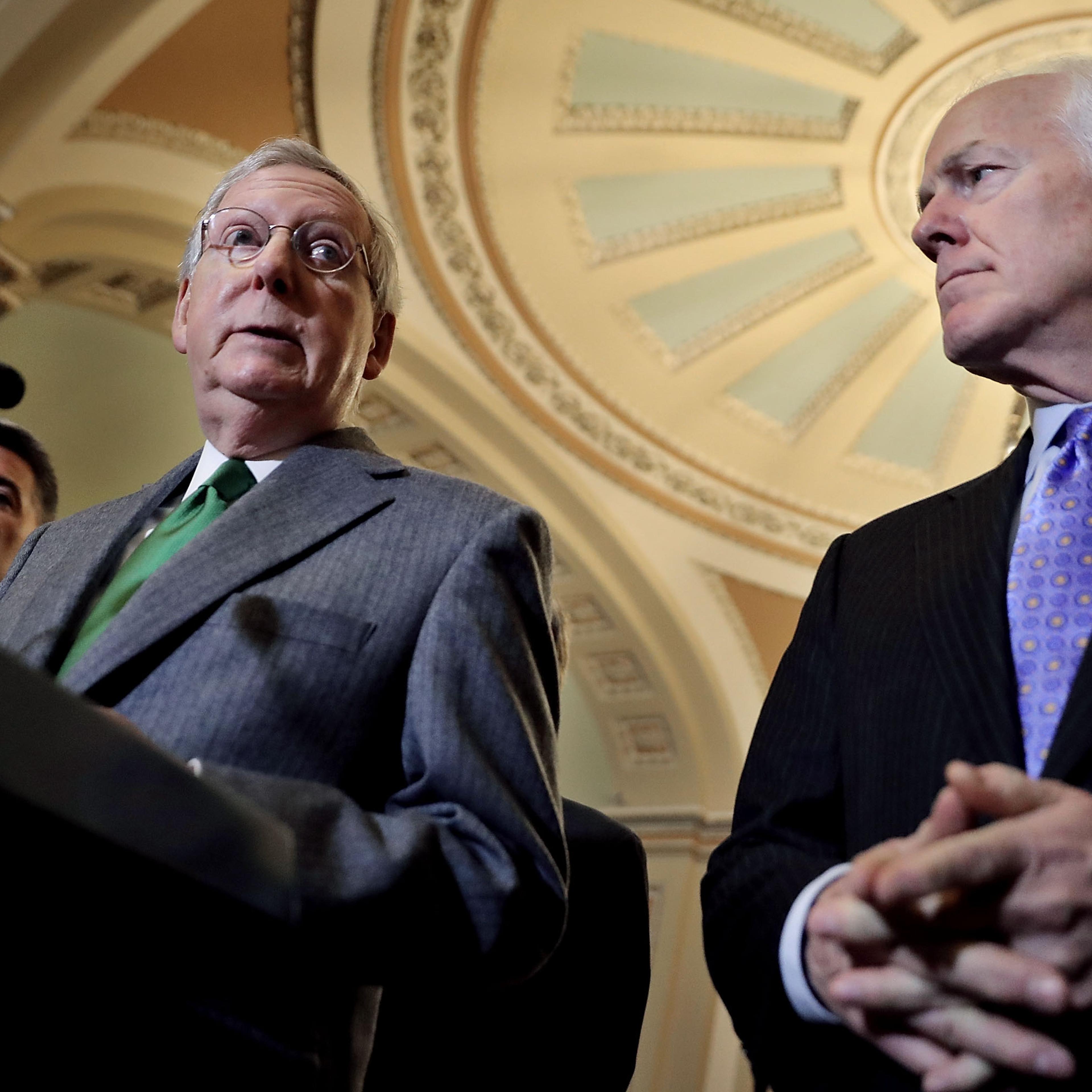 Senate Lawmakers Speak To The Media After Their Weekly Policy Luncheons