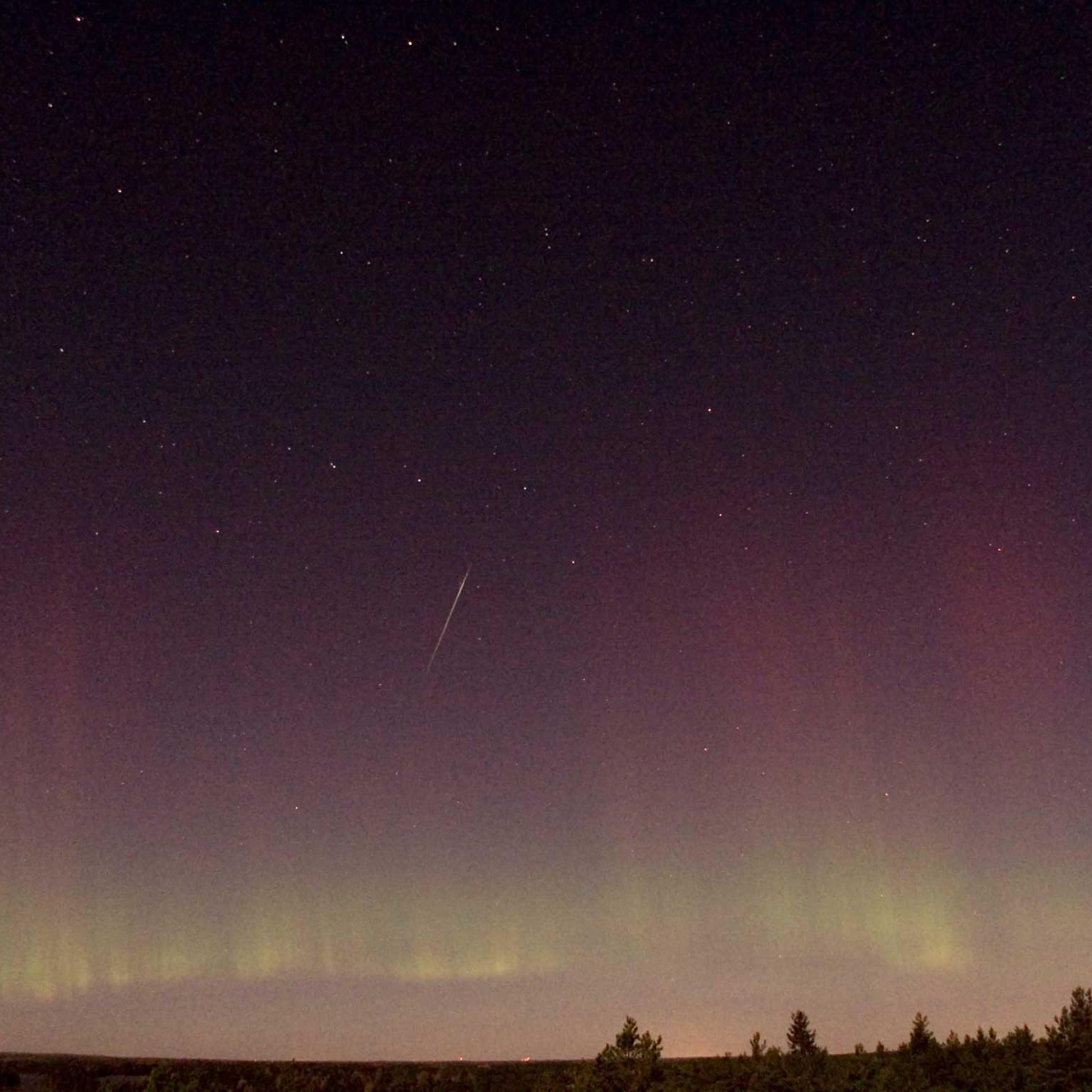 View of a shooting star (Draconid) and n