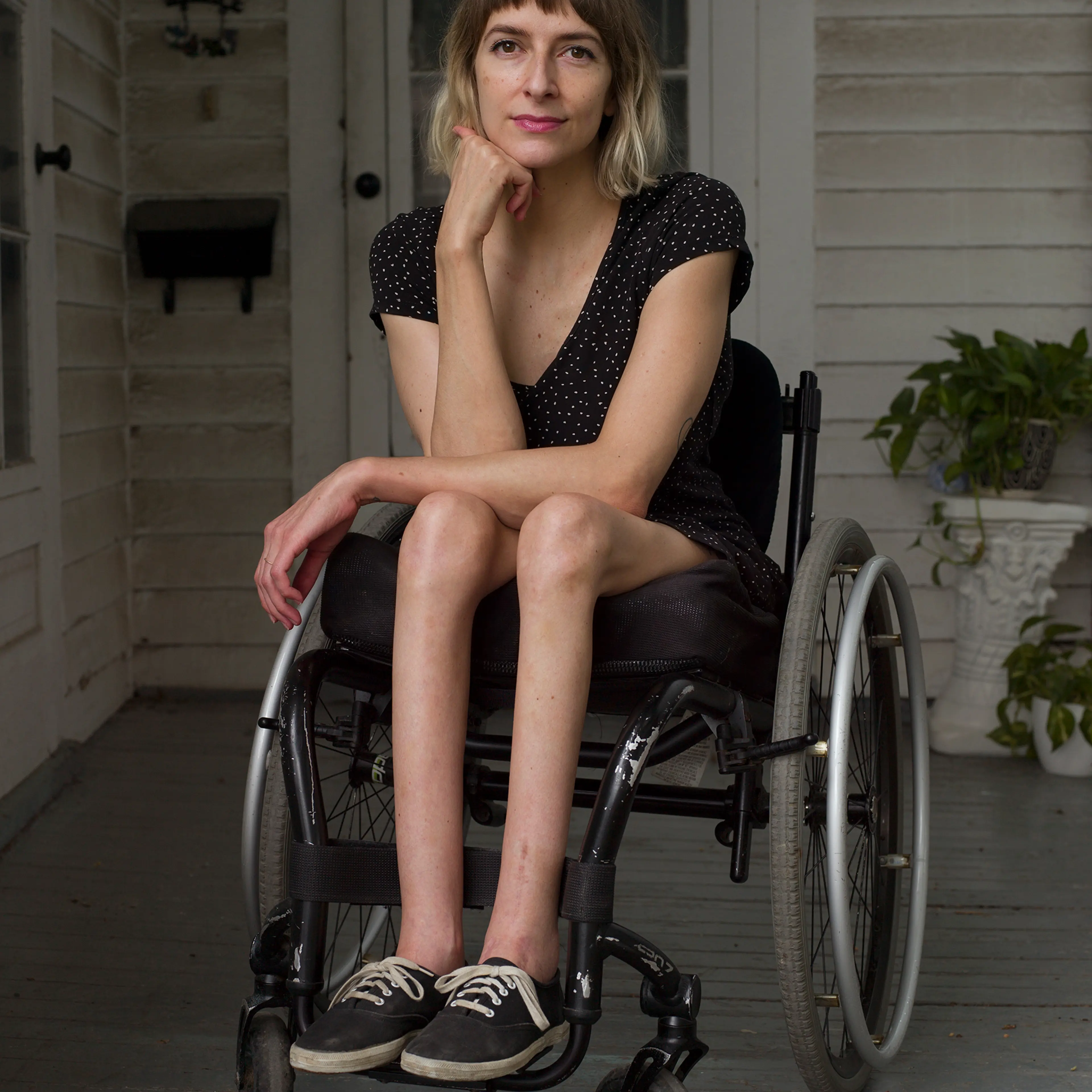 Taussig outside her home in Kansas City, Mo., on Aug. 6