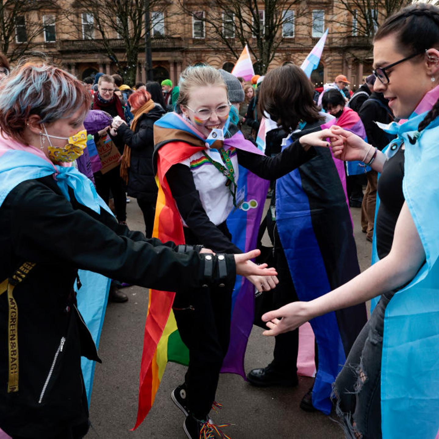 Counterprotest Of Rally Held By Anti-Trans Activist Kellie-Jay Keen