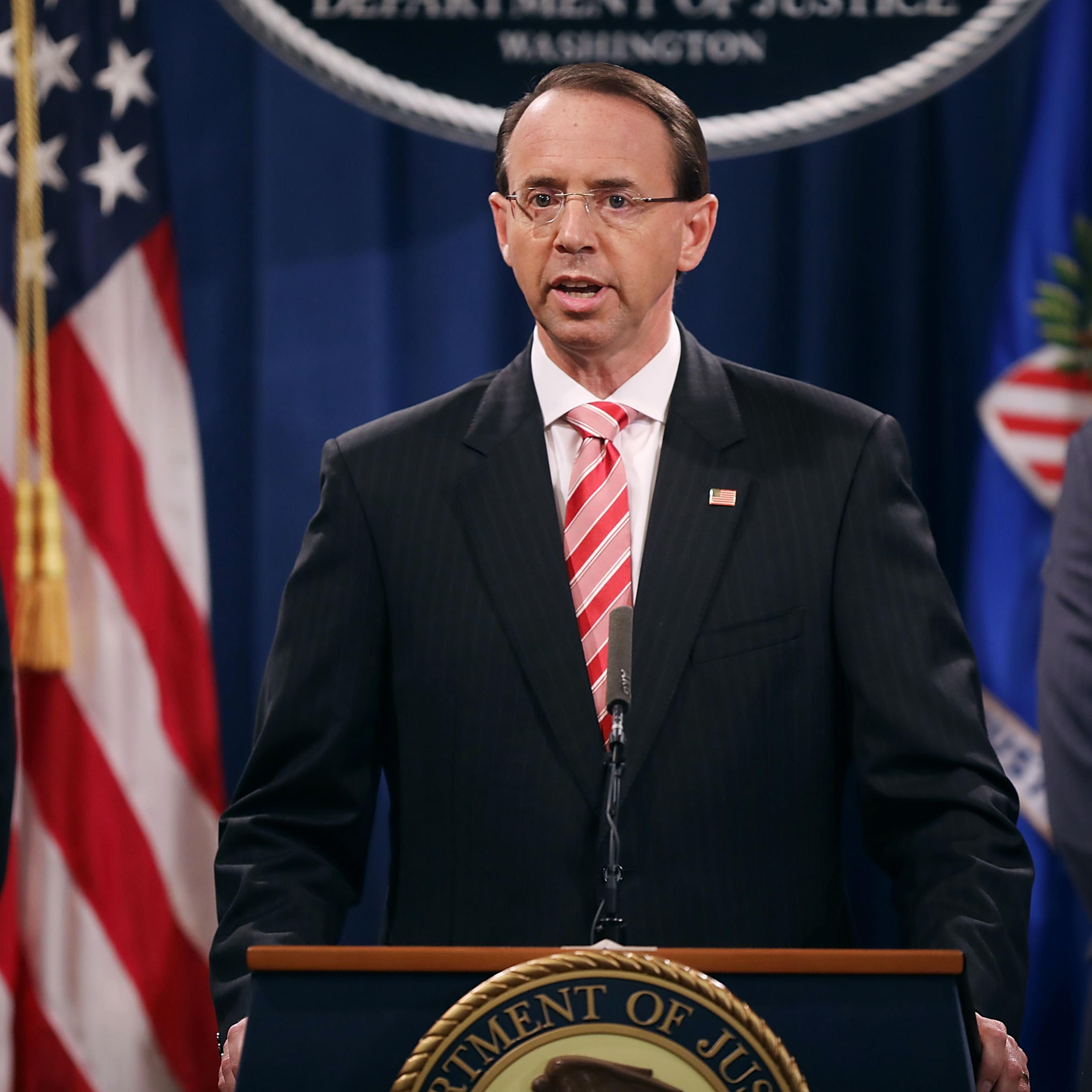 Deputy Attorney General Rod Rosenstein Announces Indictment Of 12 Russian Military Officers For DNC Hacking
