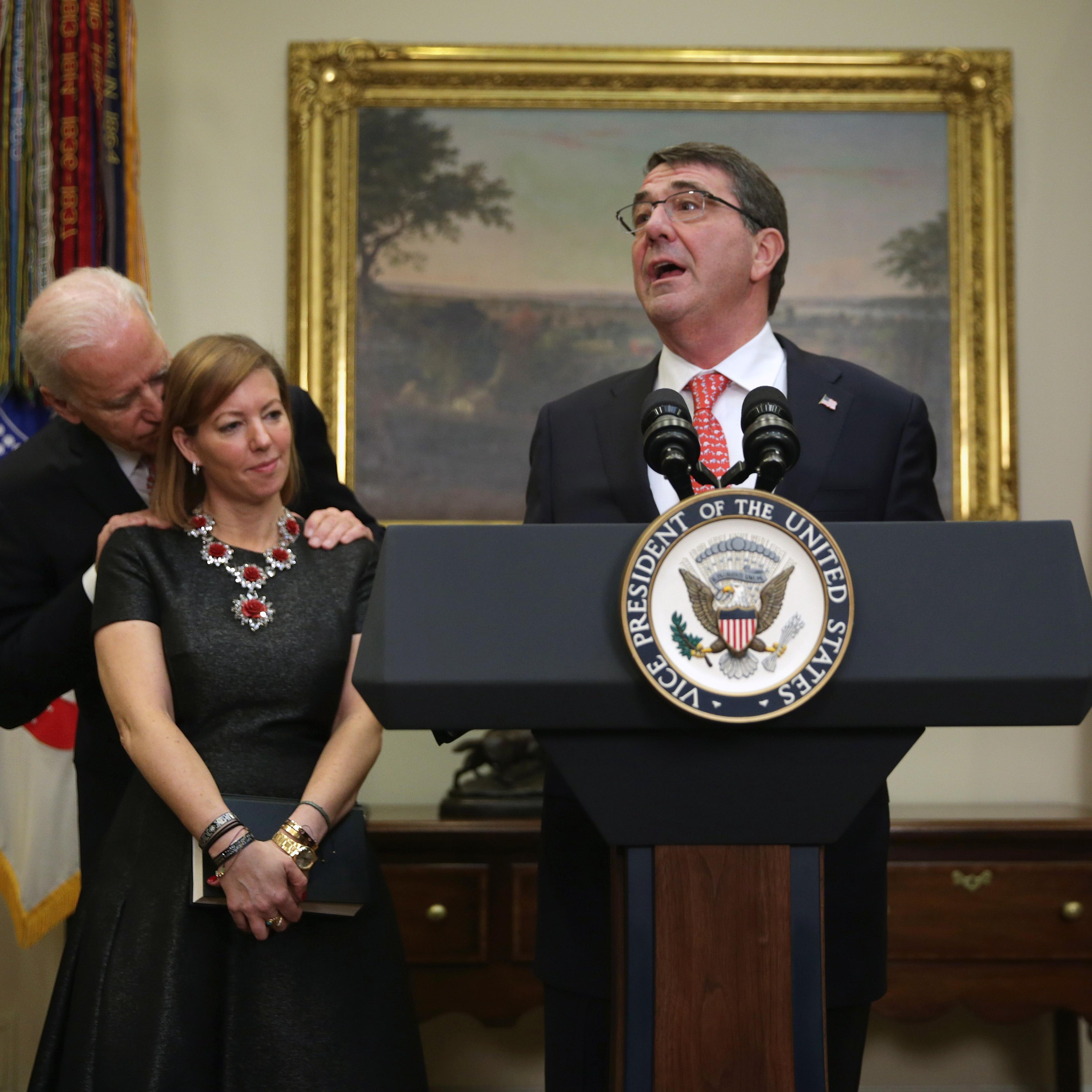 Joe Biden Swears In New Defense Secretary Ashton Carter
