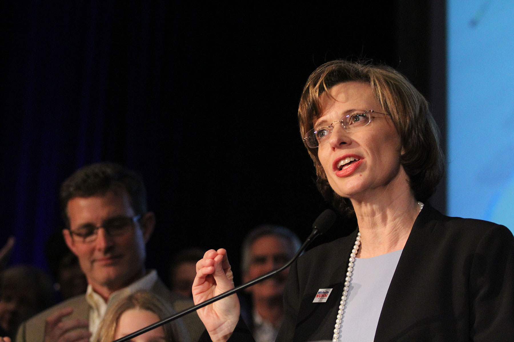 Michelle Nunn speaks to her supporters after winning the Democratic primary for Georgia Senate on May 20, 2014.