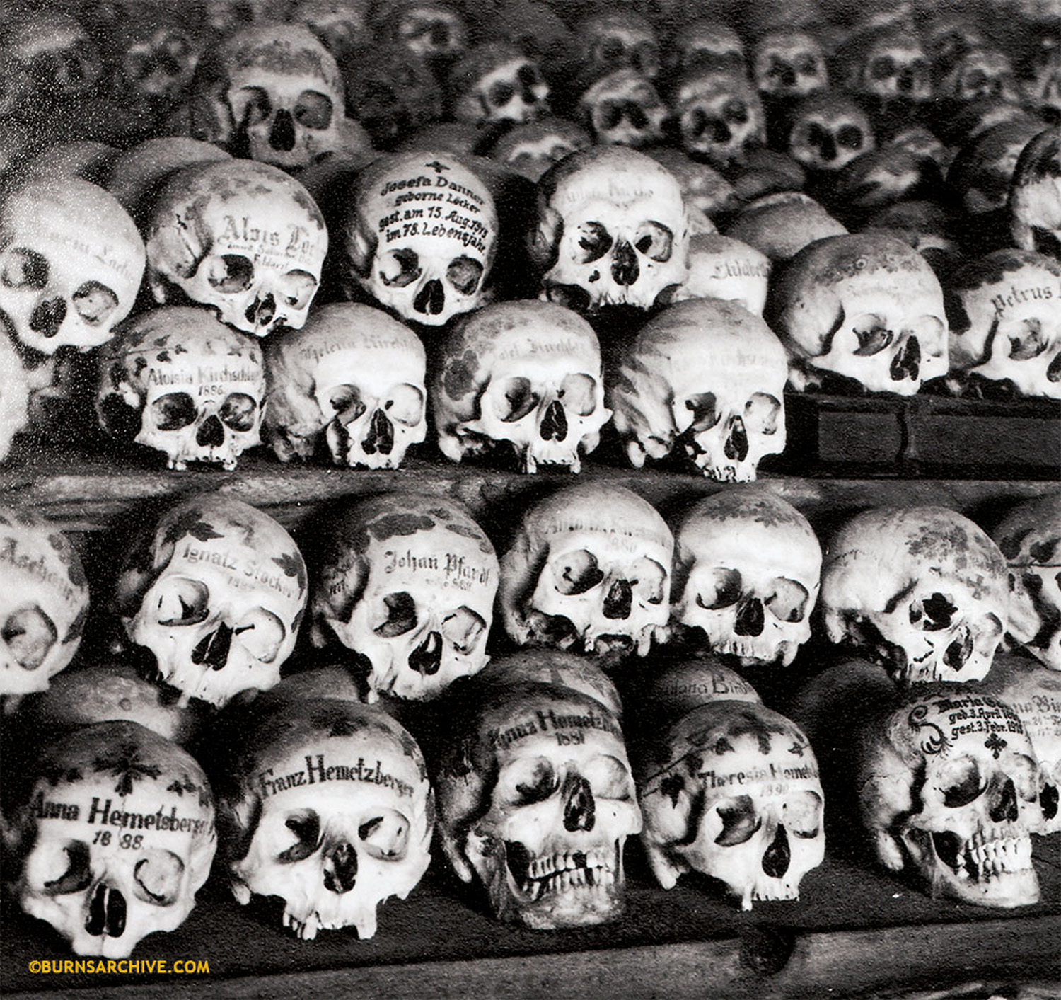 Ossuary at Hallstatt Beinhaus, Austria, 1910