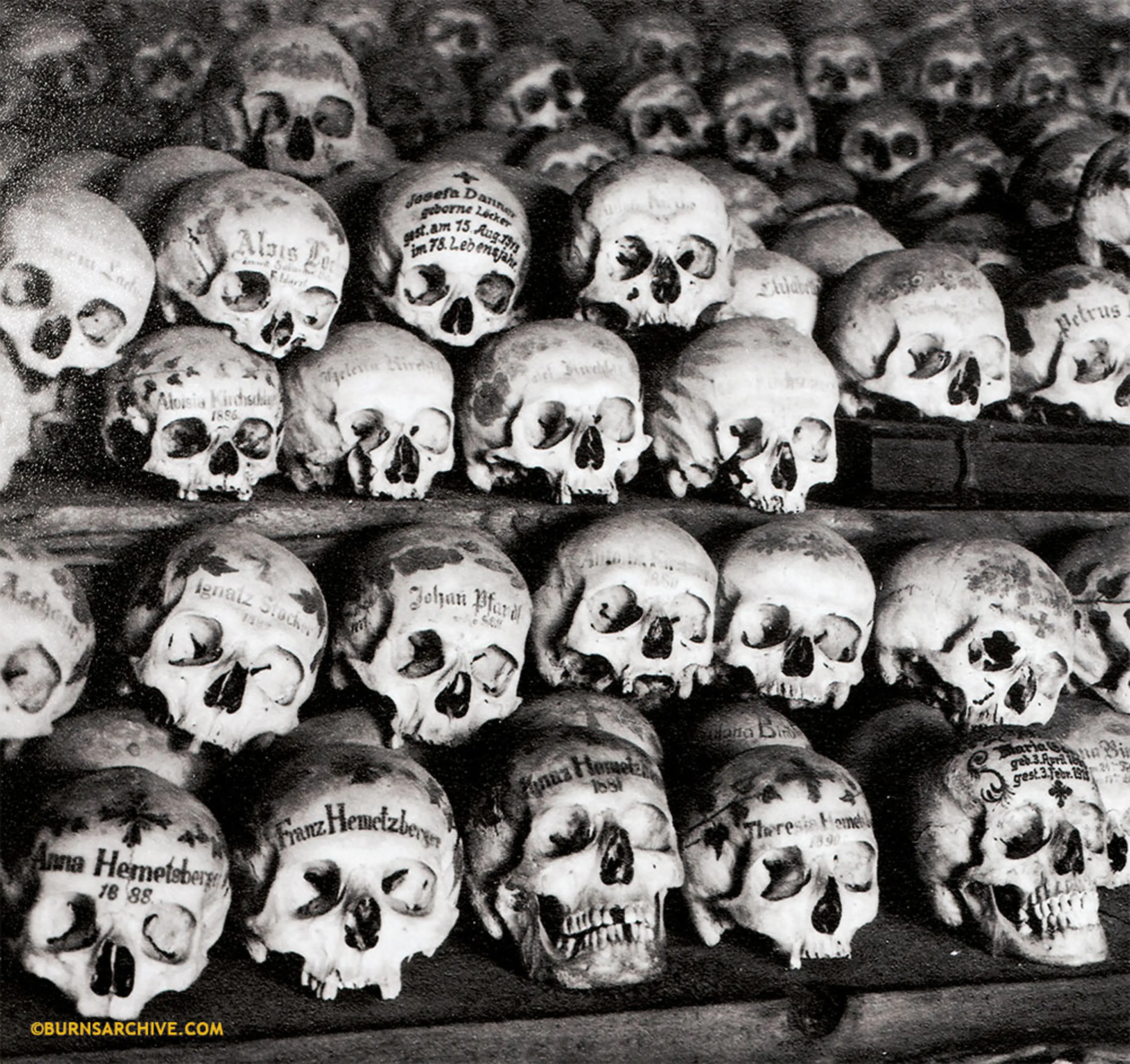 Ossuary at Hallstatt Beinhaus, Austria, 1910