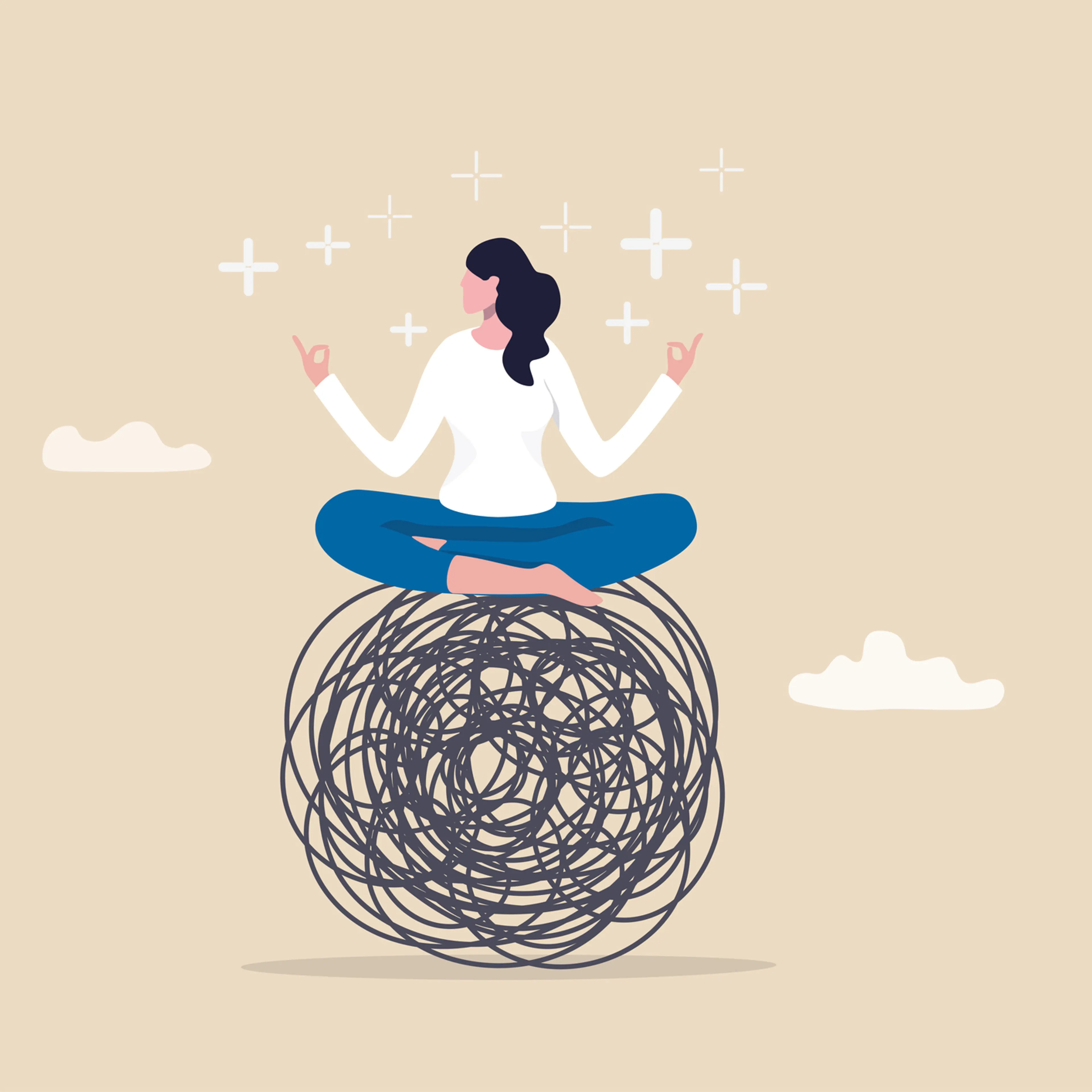 An illustration showing a balanced approach to stress
