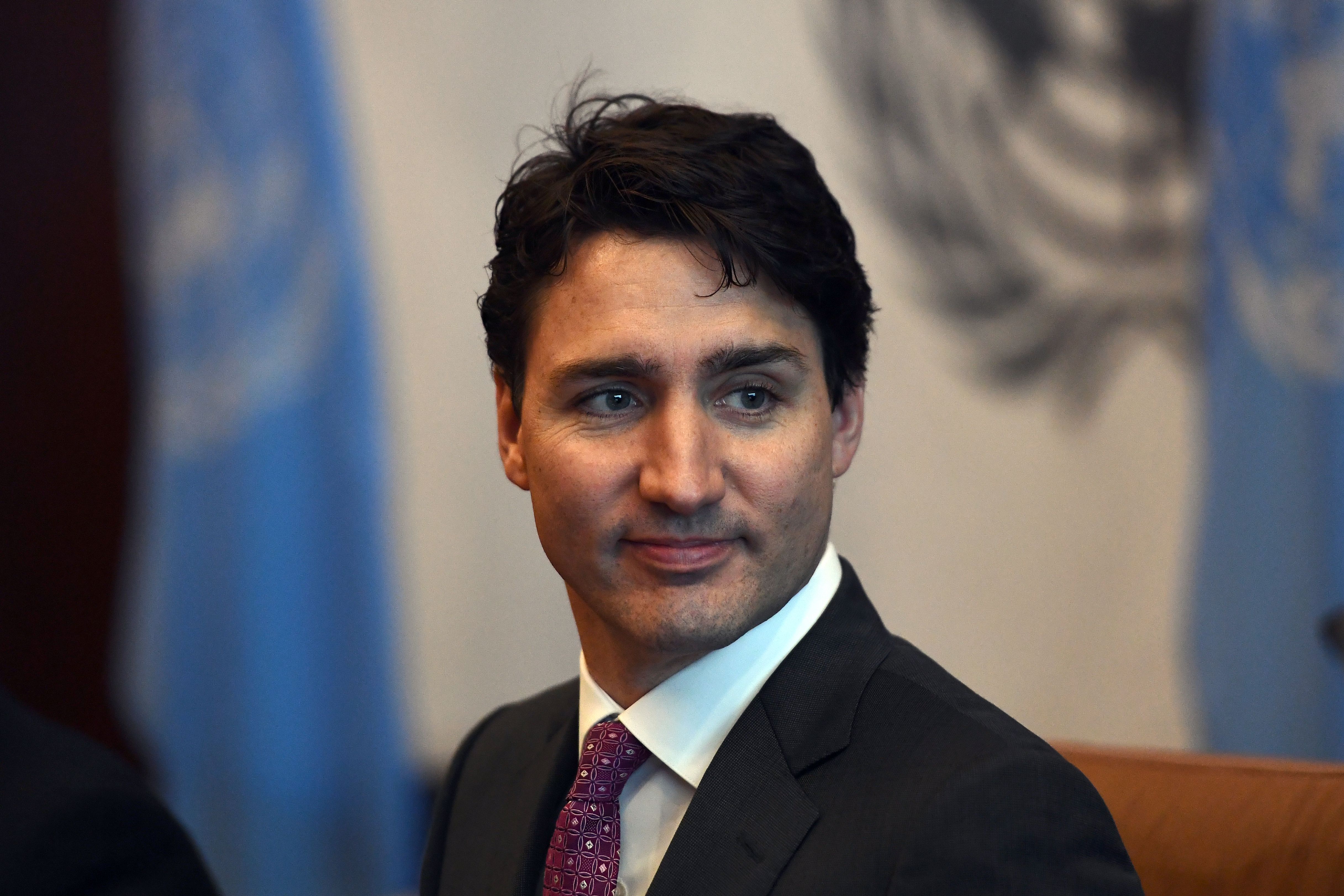 Canada's Prime Minister Justin Trudeau arrives for a meeting with United Nations Secretary General Antonio Guterres at the UN headquarters in New York on April 6, 2017.