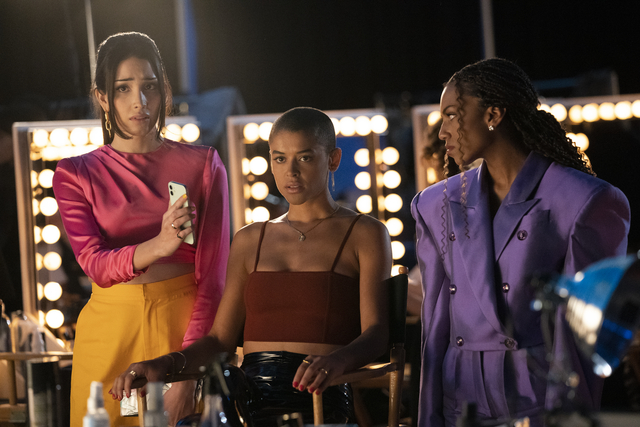 From left: Zion Moreno, Jordan Alexander and Savannah Smith in 'Gossip Girl'
