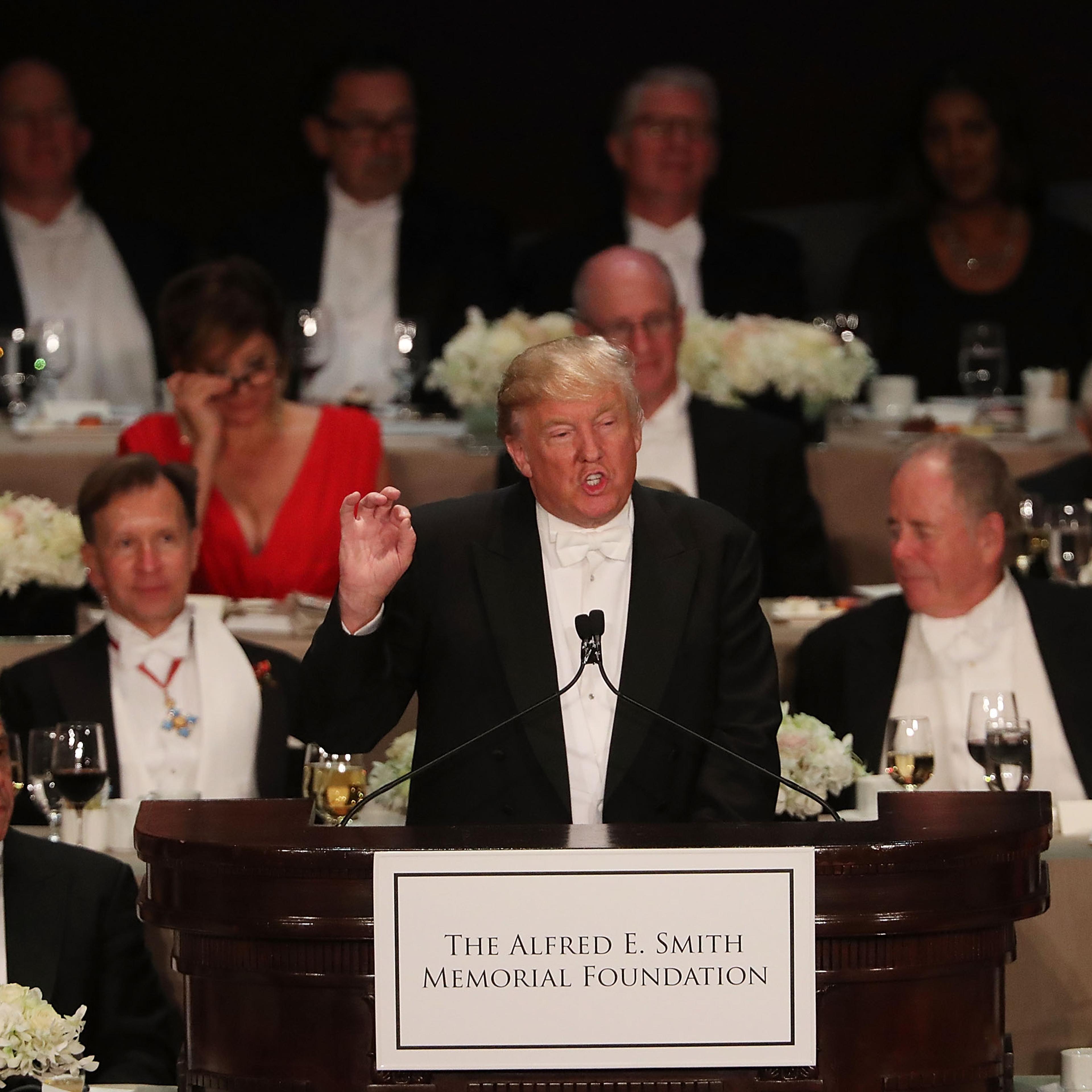 Donald Trump And Hillary Clinton Attend Alfred E. Smith Memorial Foundation Dinner