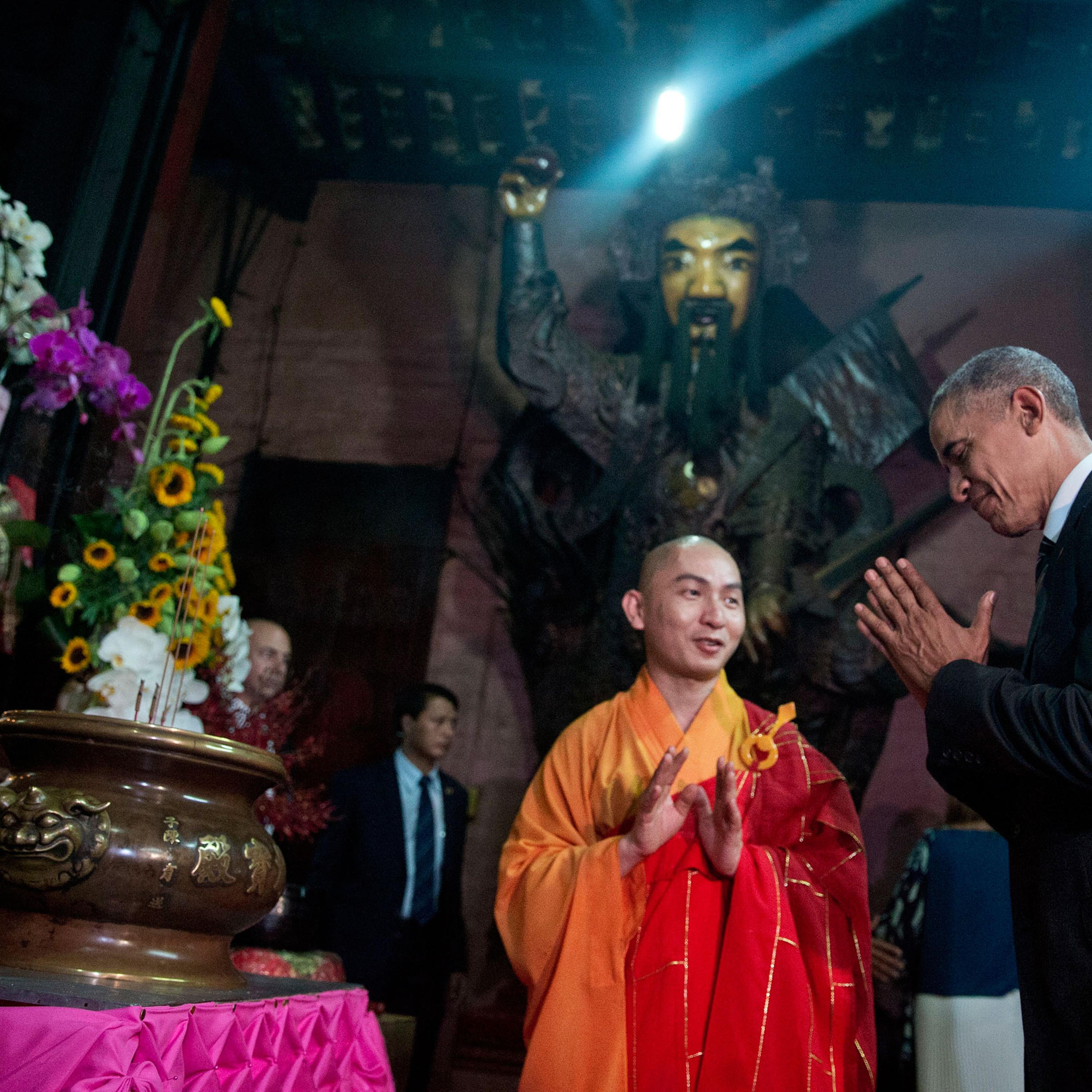 Obama visits the Jade Emperor Pagoda in Ho Chi Minh City on May 24, during a weeklong trip to Asia