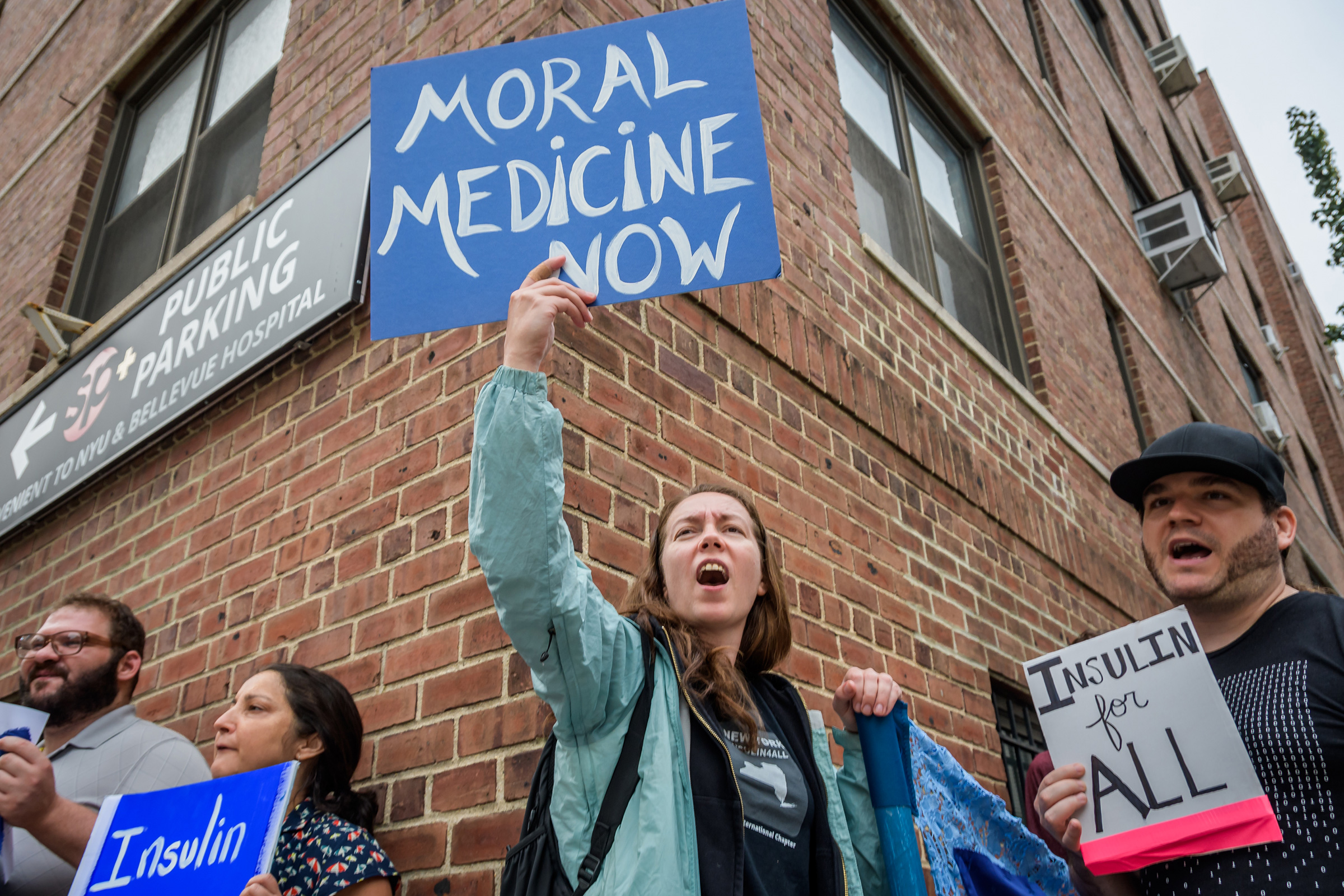 Advocates with T1Internationals New York, New Jersey, and Connecticut Chapters hold a vigil in New York City, on Sept. 5, 2019, honoring those who have lost their lives due to the high cost of insulin and demand lower insulin prices.