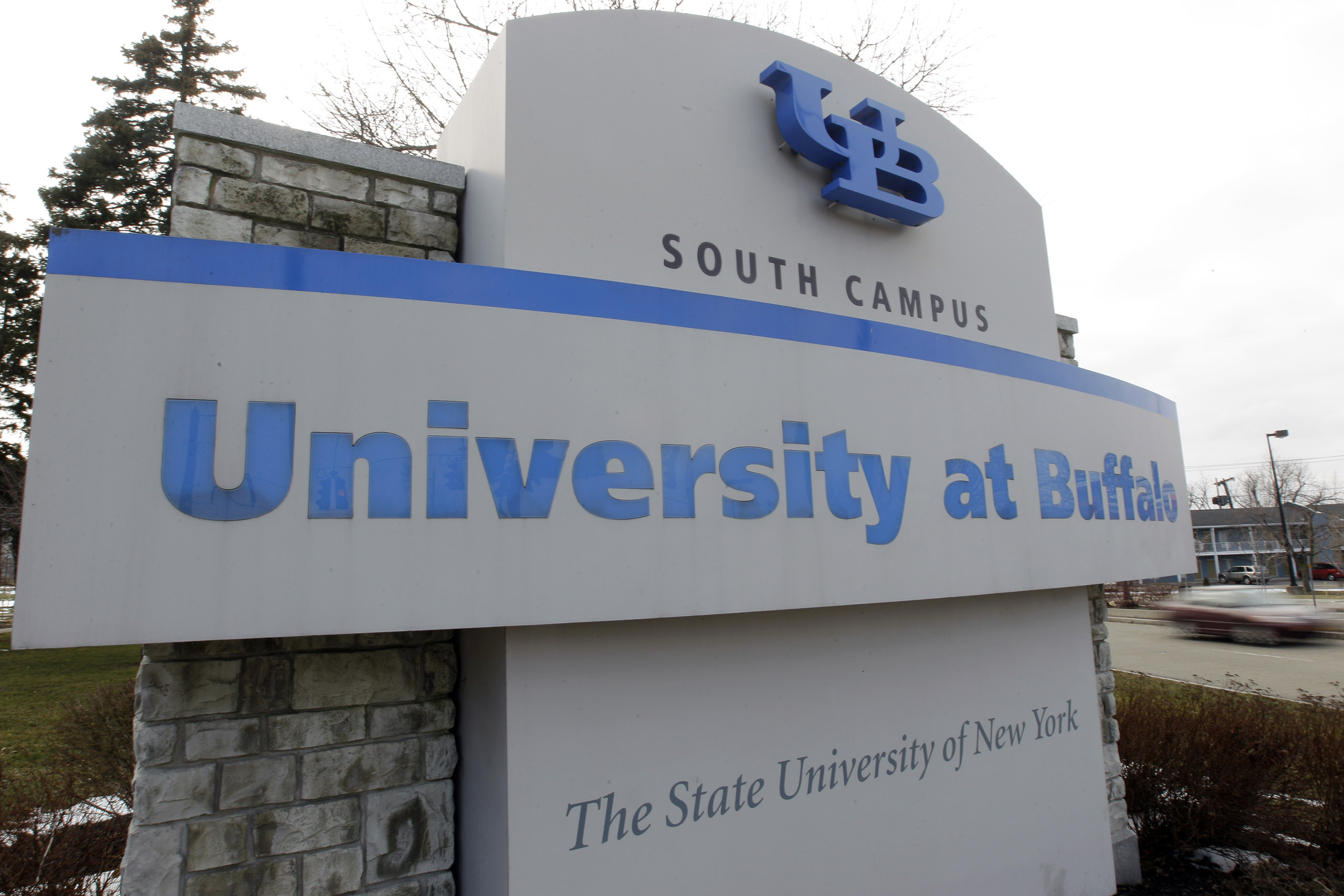 University at Buffalo sign on the campus in Buffalo, N.Y. on Feb. 15, 2012.