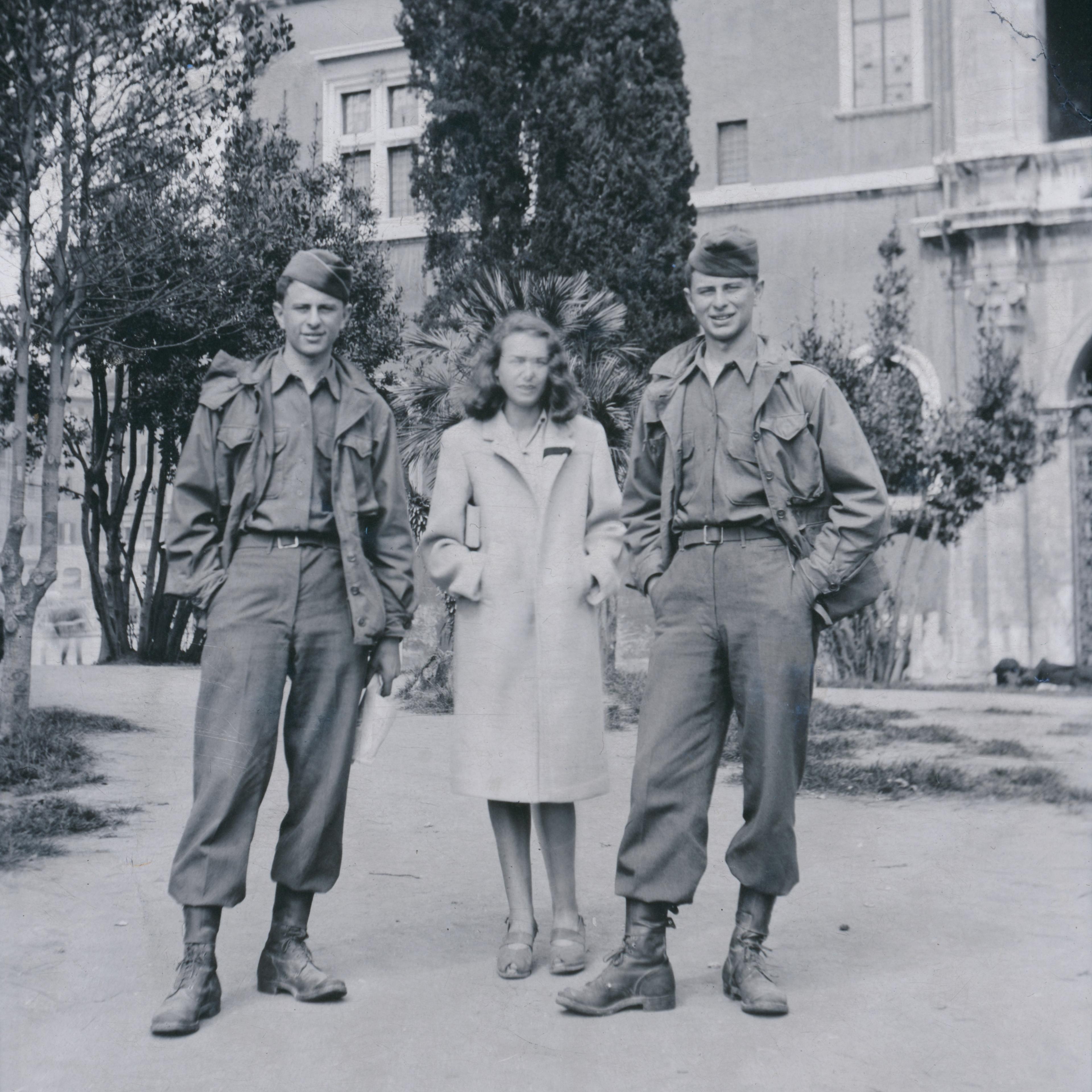 Korkeakivi's father, William Roston (left), and her uncle, Robert Roston, (right) in Italy in 1944.